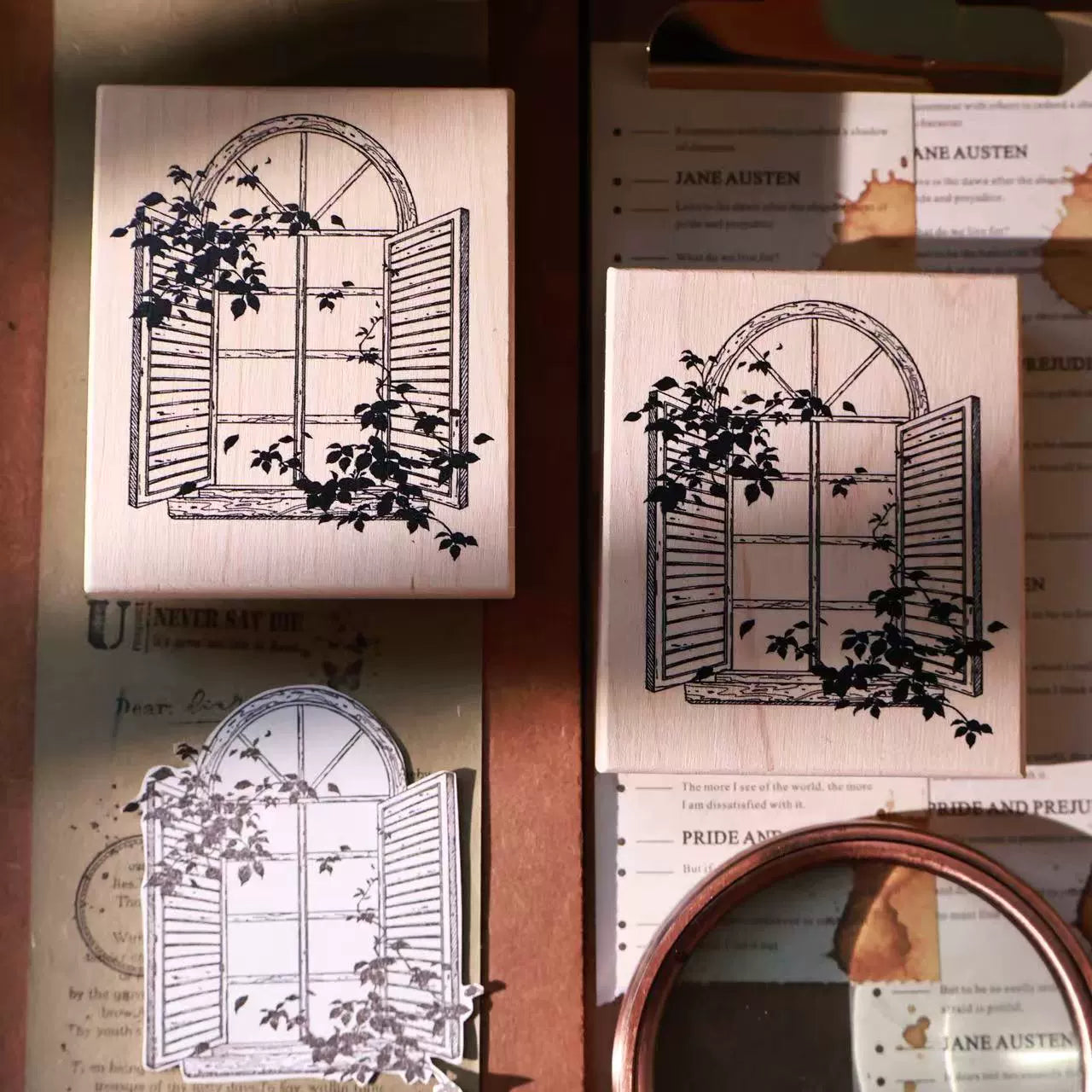 YiEr Vol14【Windows Stamp】Imported Maple Red Rubber and Maple Wood Stamp