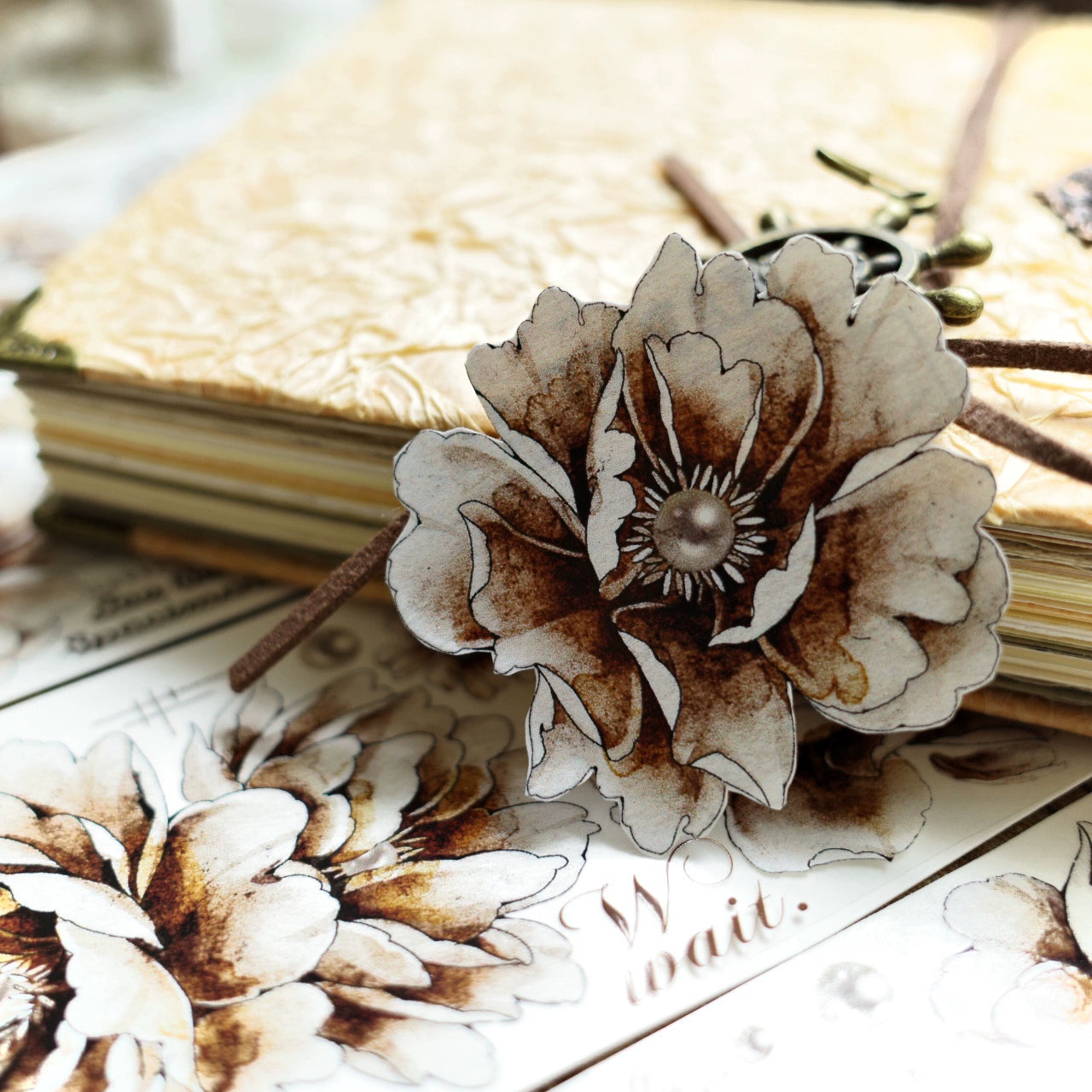 YiEr【Old Times】Orginal Design Washi/Pet Tape Light Retro Floral Stickers