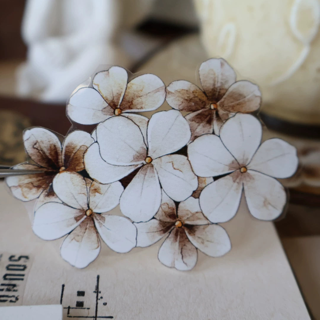 YiEr Vol13【Dusk】Orginal Design Vintage Small Flowers Washi/Pet Floral Tape Light Retro Landscaping Stickers