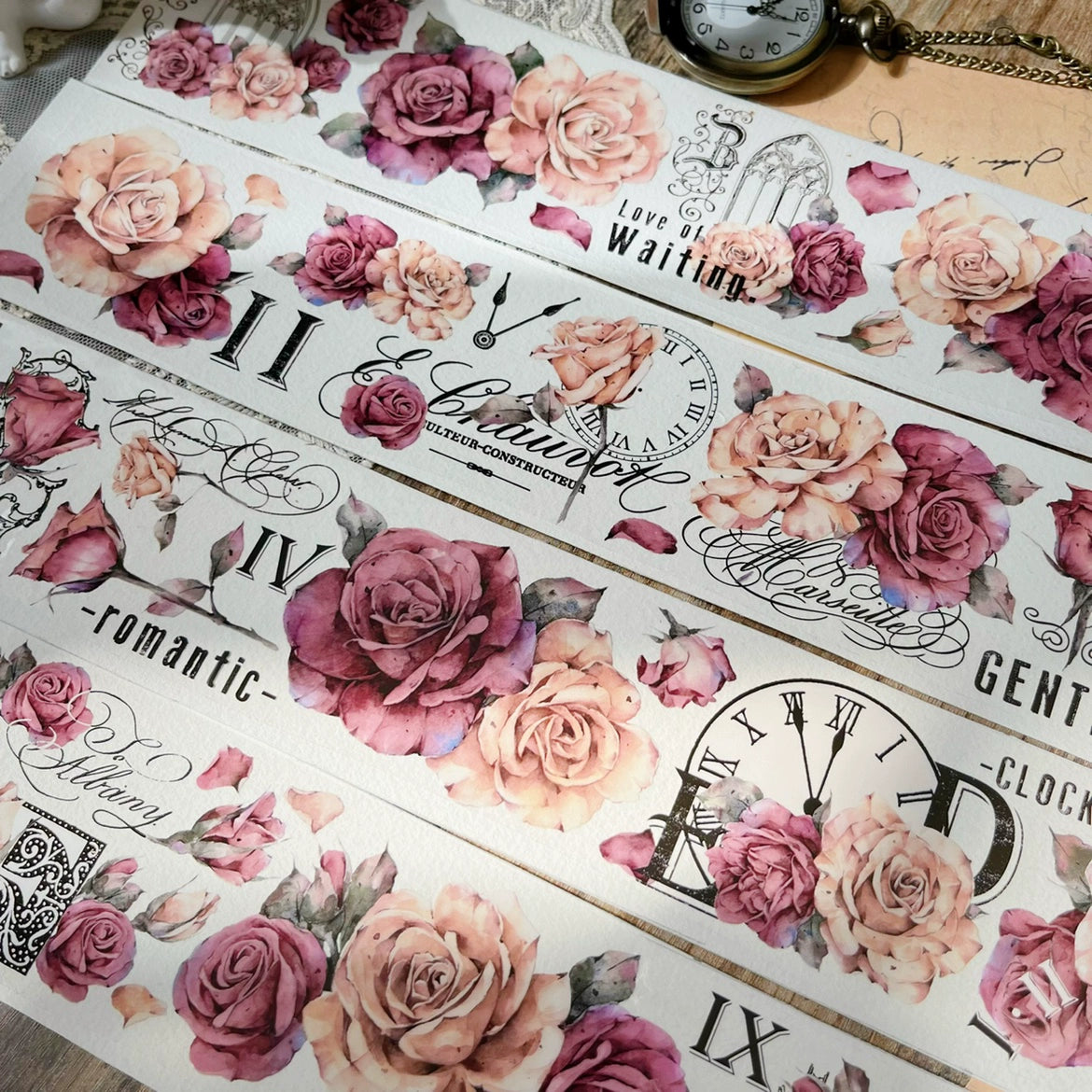 YiEr【Vintage Rose】Orginal Design Washi/Pet Tape Light Retro Floral Stickers