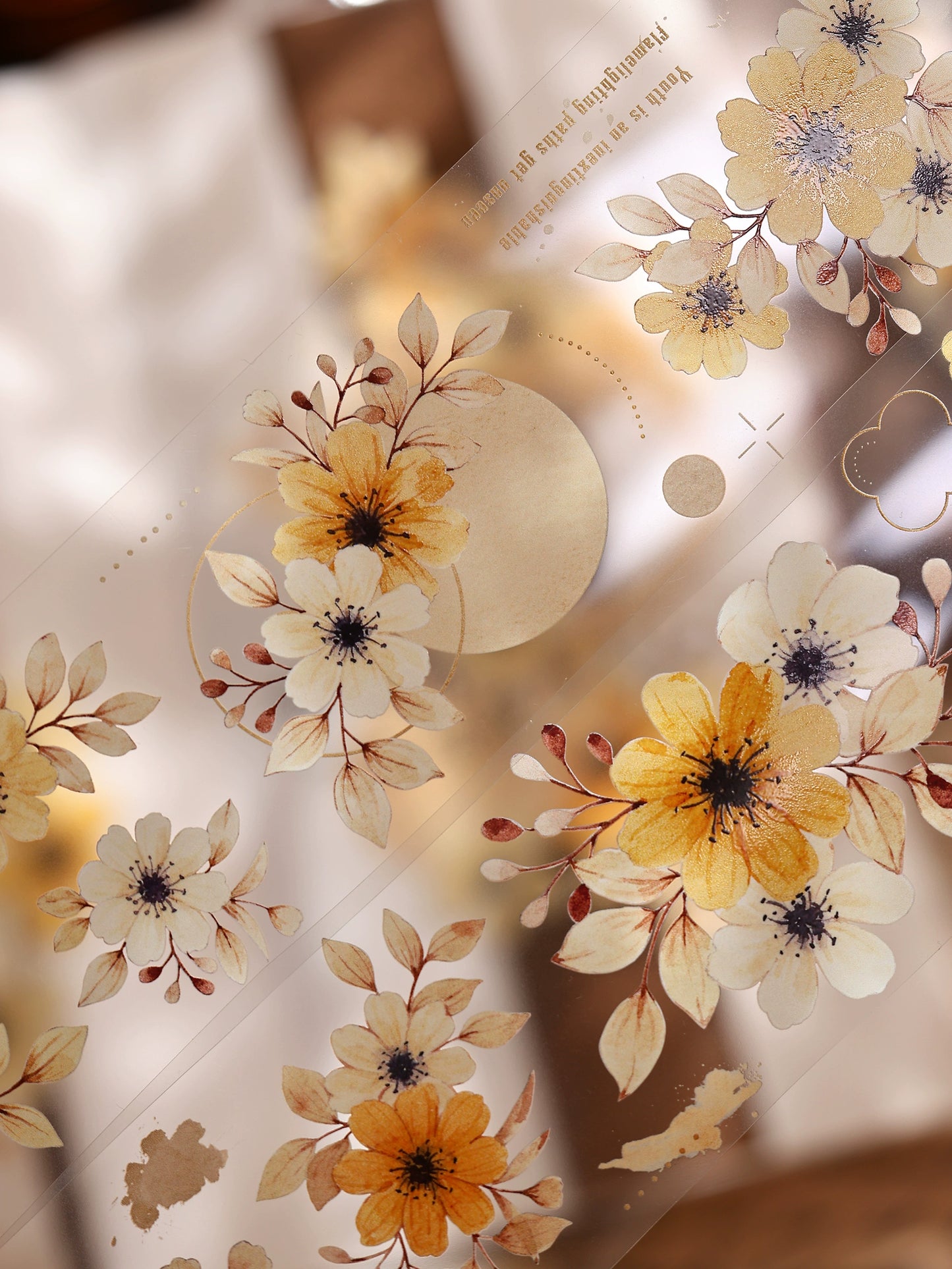 XiaoBaiJia【 Summer Overture】Light Retro Daisy Flower Orginal Design Washi Pet Floral Tape Landscaping Stickers