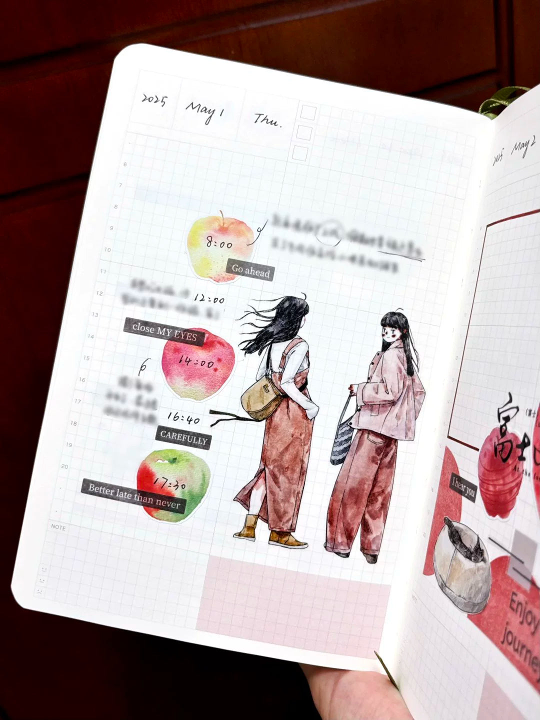 Kaixiaoxun Vol9 【Spring is Shallow】 Pre-Cut Long Loop Washi/Matte PET Tape for Scrapbook Supplies,Junk Journal Supplies