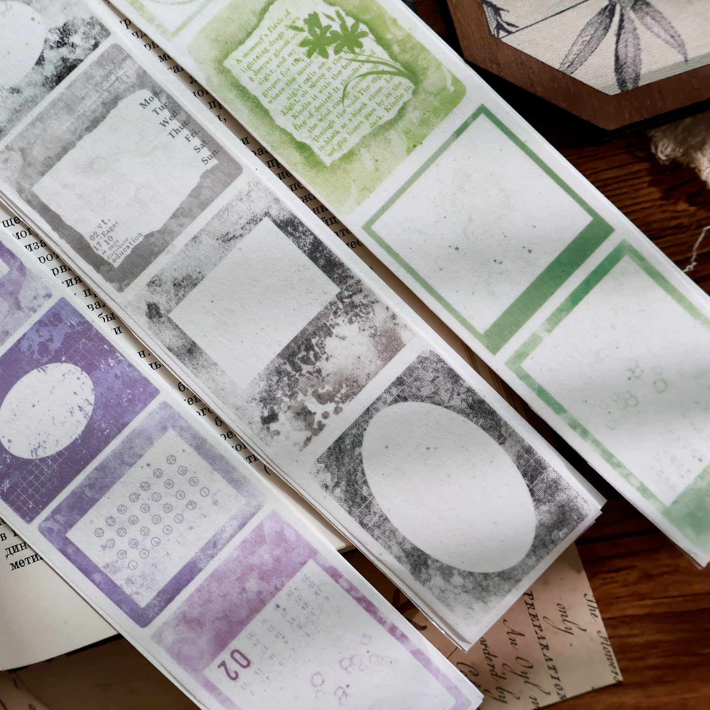 YiEr Vol13【Border Set】Orginal Design Washi/Pet Frame Tape Light Retro Backgroud Stickers