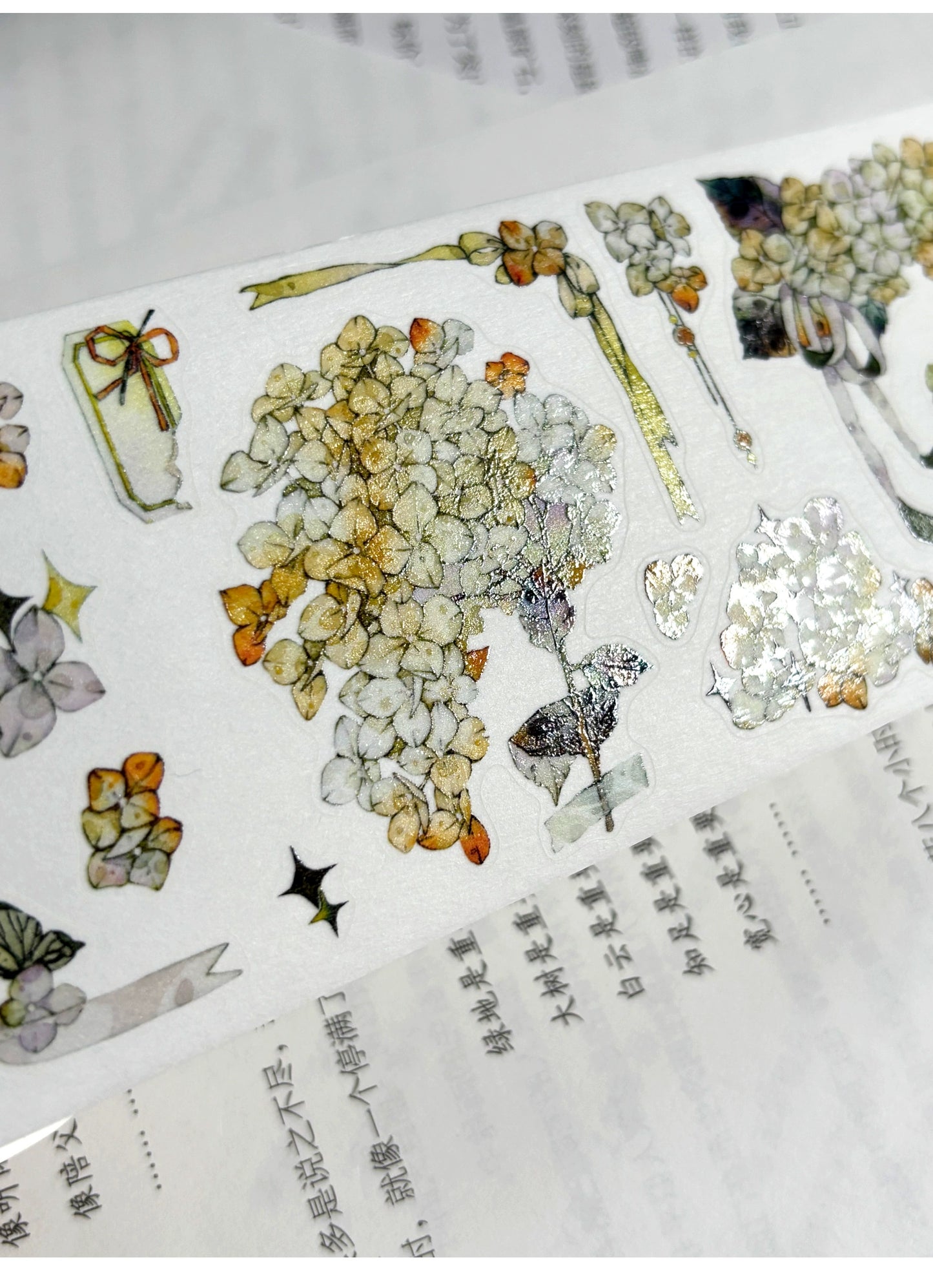 ZiYuanSu Vol12【Colorful Embroidery】Scene/Landscape Pre-cut Washi/PET Tape,for Scrapbook Supplies,Scrapbook Tape Stickers,Junk Journal Supplies