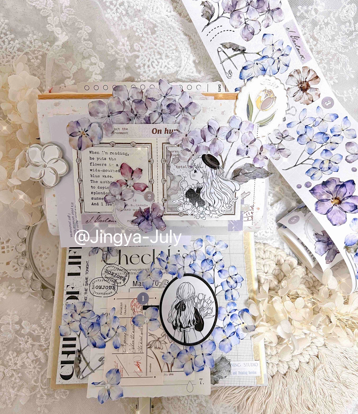 YiEr【ChaoHua Collection】Orginal Design Washi/Pet Tape Light Retro Floral Stickers