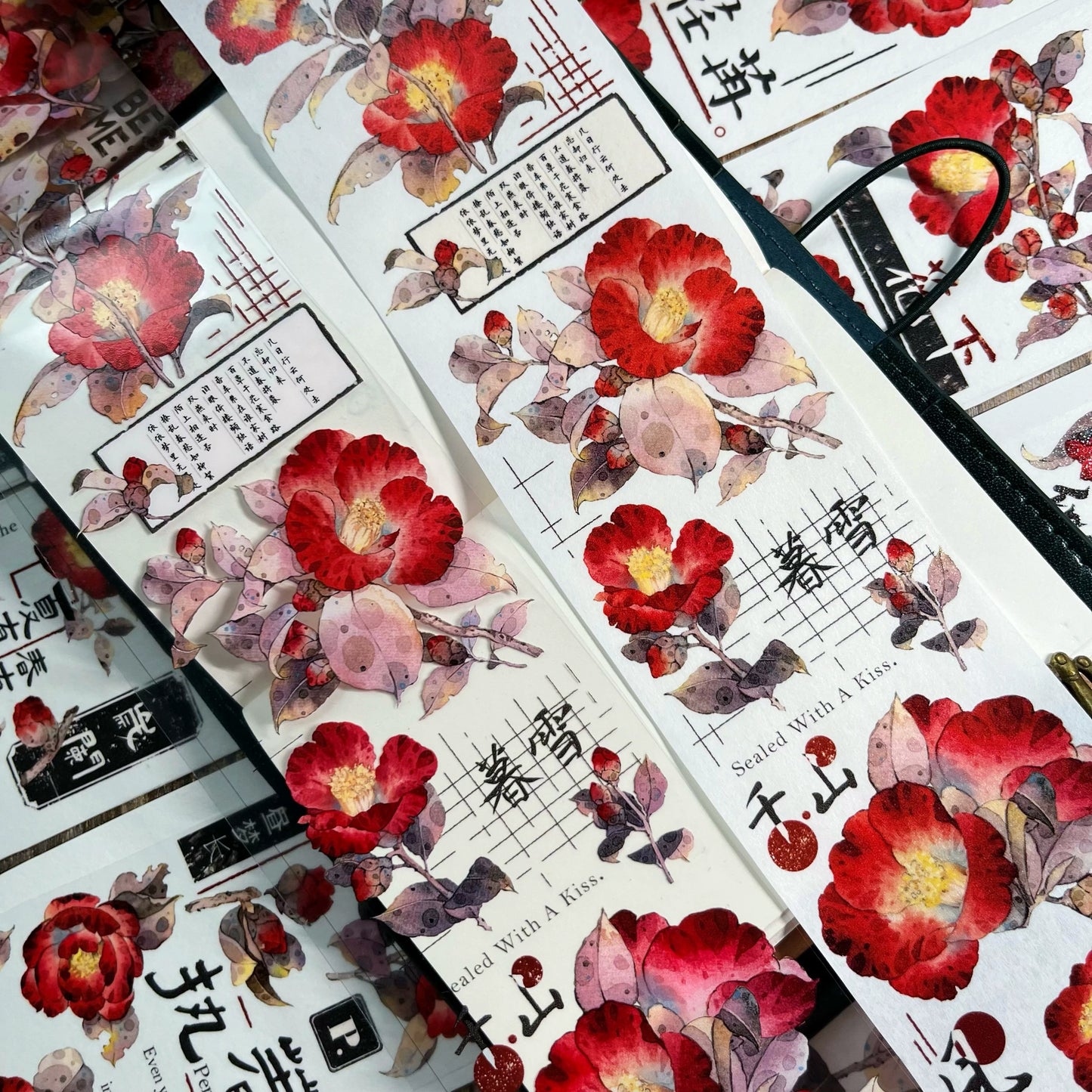 YiEr【Yan Ran】Orginal Design Washi/Pet Tape Light Retro Floral Stickers