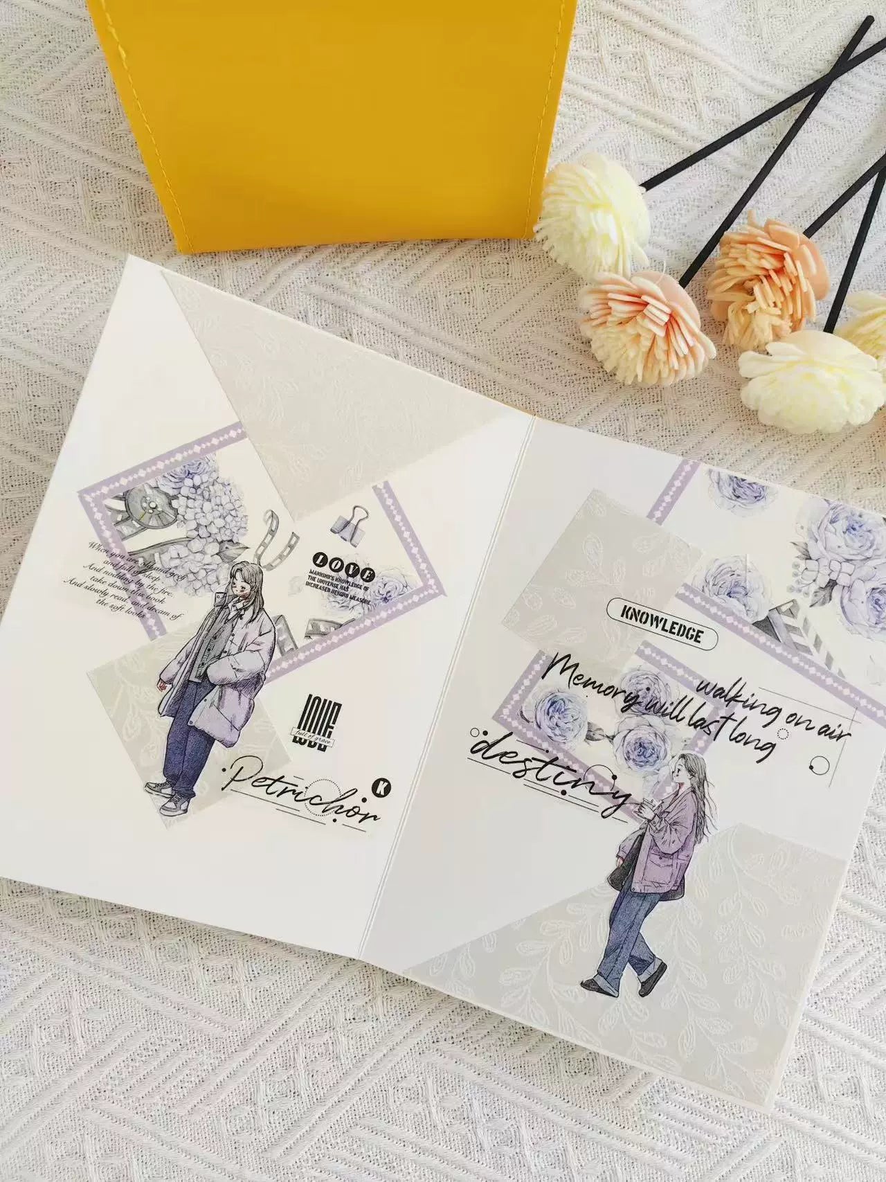 Kaixiaoxun Vol8 【Walked By】 Pre-Cut Washi/Matte PET Tape for Scrapbook Supplies,Junk Journal Supplies