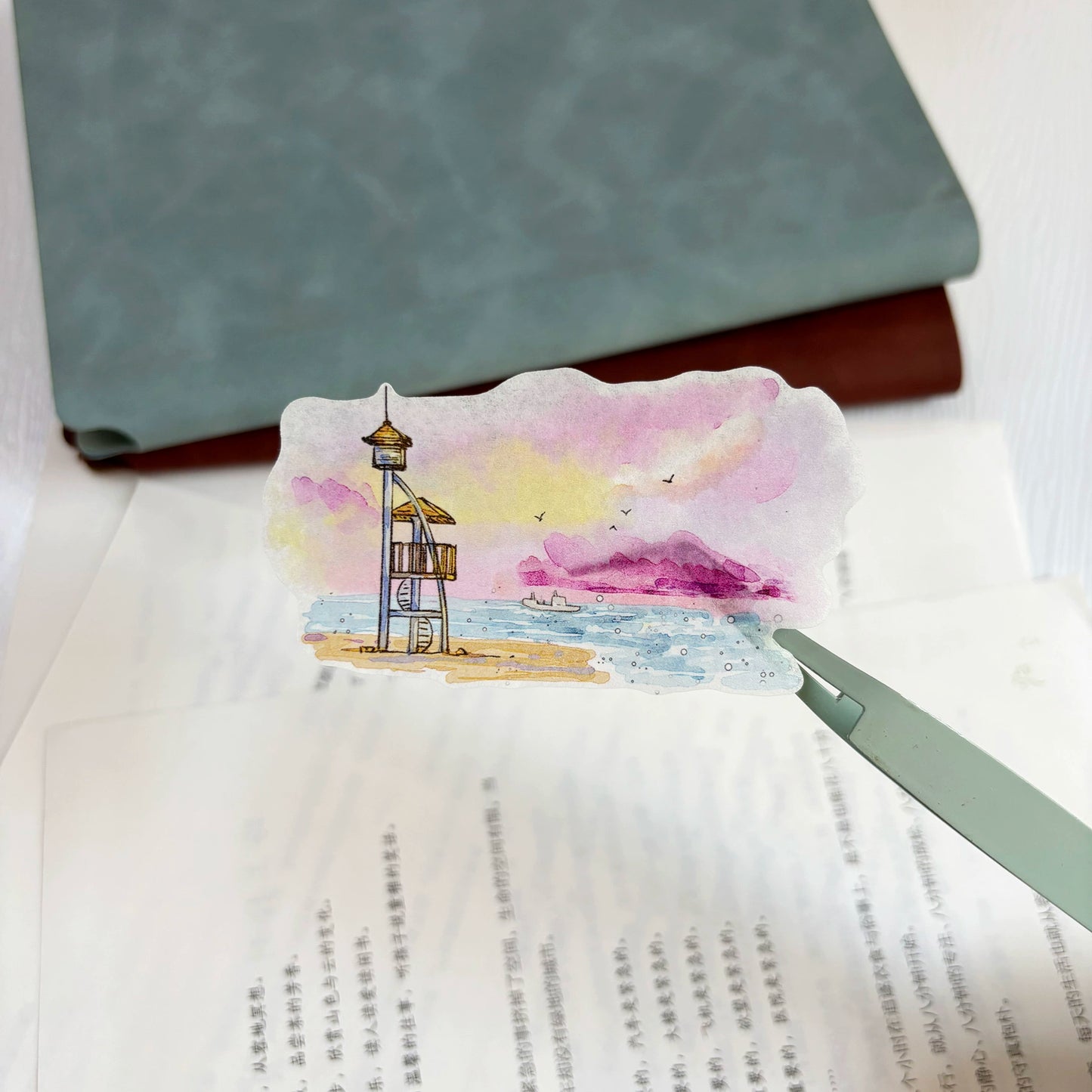 ZiYuanSu Vol12【Light Wind Cloud Shadow】Scene/Landscape Pre-cut Washi/PET Tape,for Scrapbook Supplies,Scrapbook Tape Stickers,Junk Journal Supplies