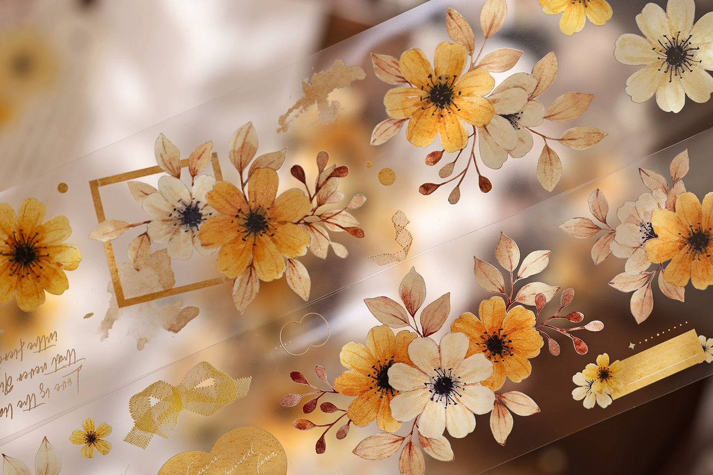 XiaoBaiJia【 Summer Overture】Light Retro Daisy Flower Orginal Design Washi Pet Floral Tape Landscaping Stickers