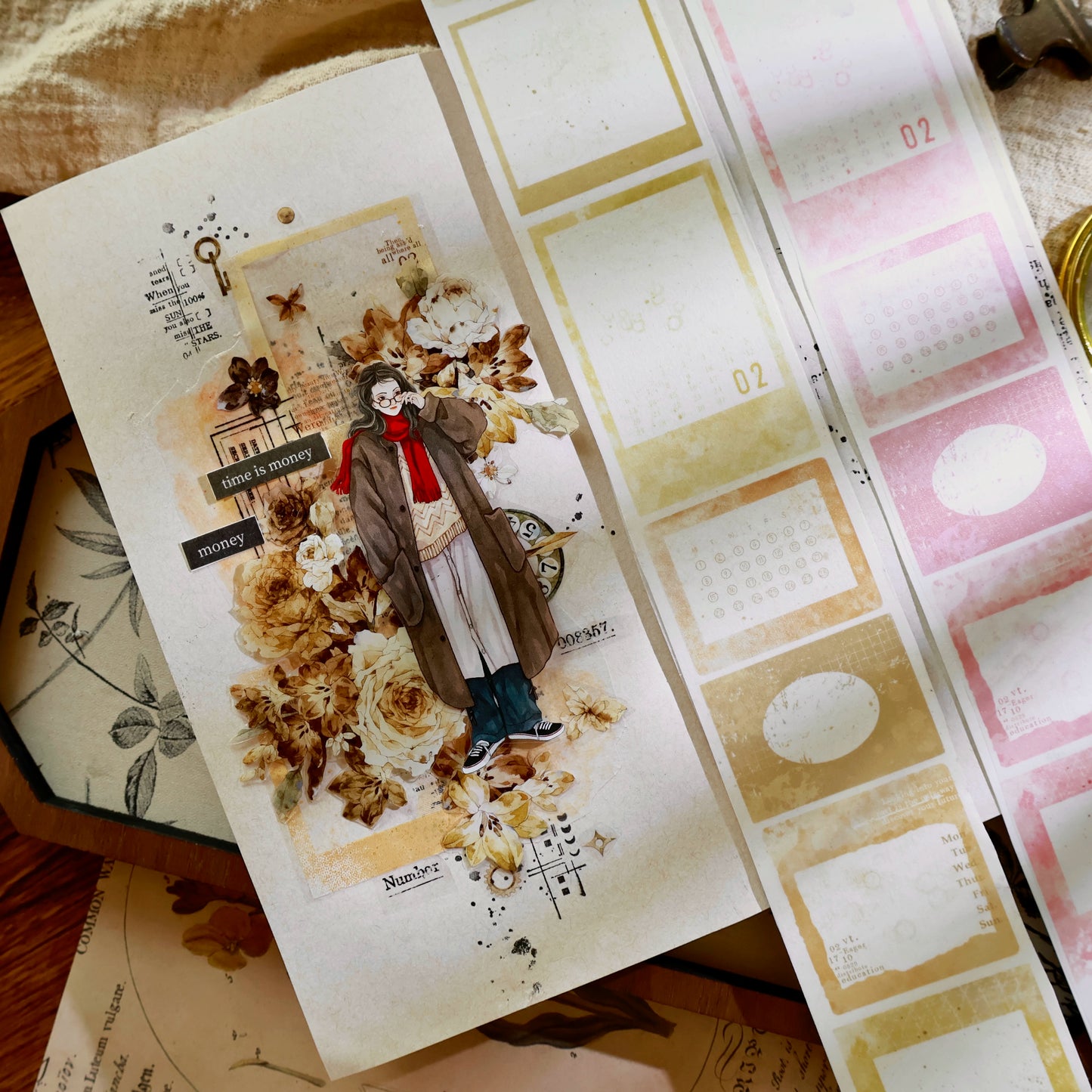 YiEr Vol13【Border Set】Orginal Design Washi/Pet Frame Tape Light Retro Backgroud Stickers