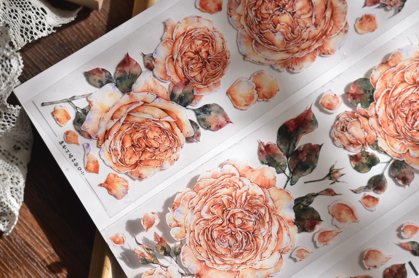 XiaoBaiJia【Shallow Summer】Light Retro Orginal Design Washi Pet Floral Tape Light Retro Landscaping Stickers