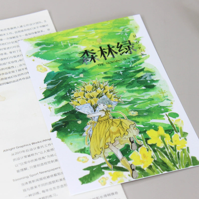 Moodtape【Yixi New Green】Grassland Landscap Original Design Washi/Pet Tape Stickers,for Scrapbook Supplies,Scrapbook Tape Stickers,Junk Journal Supplies