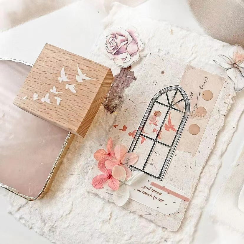 Malaysia JP Spring Window/Butterfly Wooden Stamp