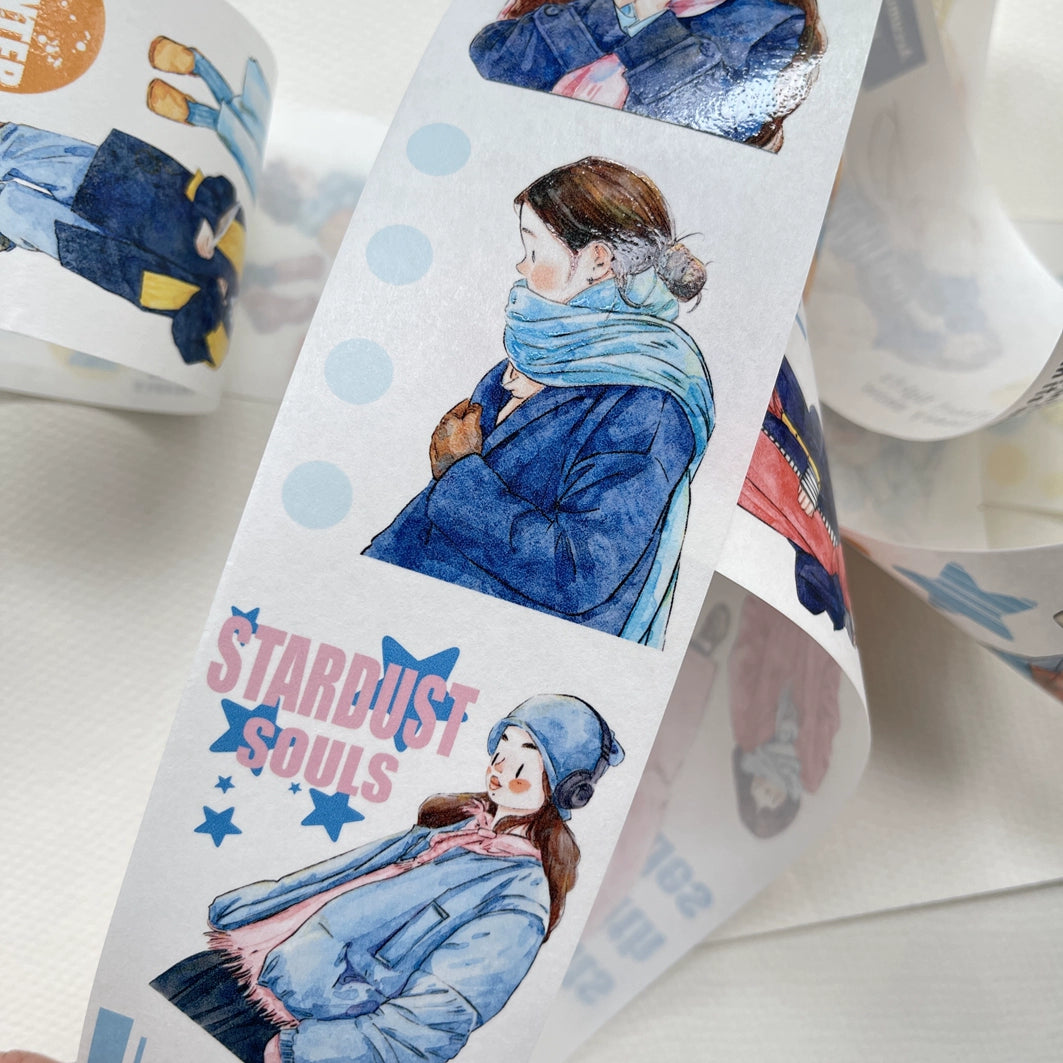 Seahorse Forest Vol2【A11#Warm Winter】Original Character Design Journal Washi/Matte PET Tape Versatile Collage Material