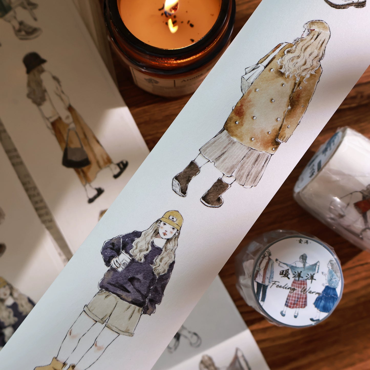 YiEr Vol13【Warm and Comfortable】Orginal Design Character Washi/Pet Tape Light Retro Stickers