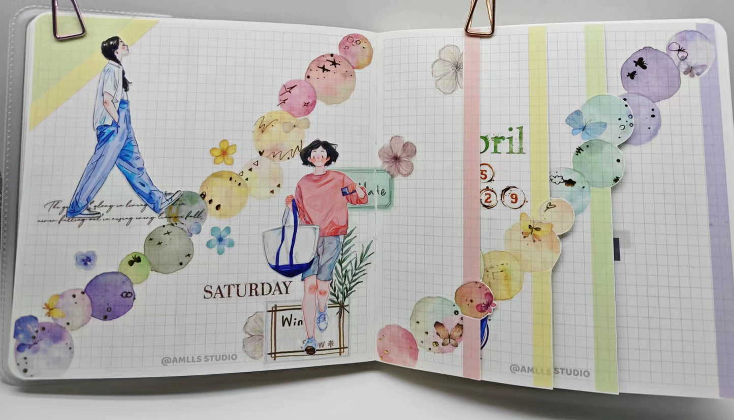 DingDing Vol3【6#Little Beauty】Original Vintage Casualness Girl Washi PET Tape