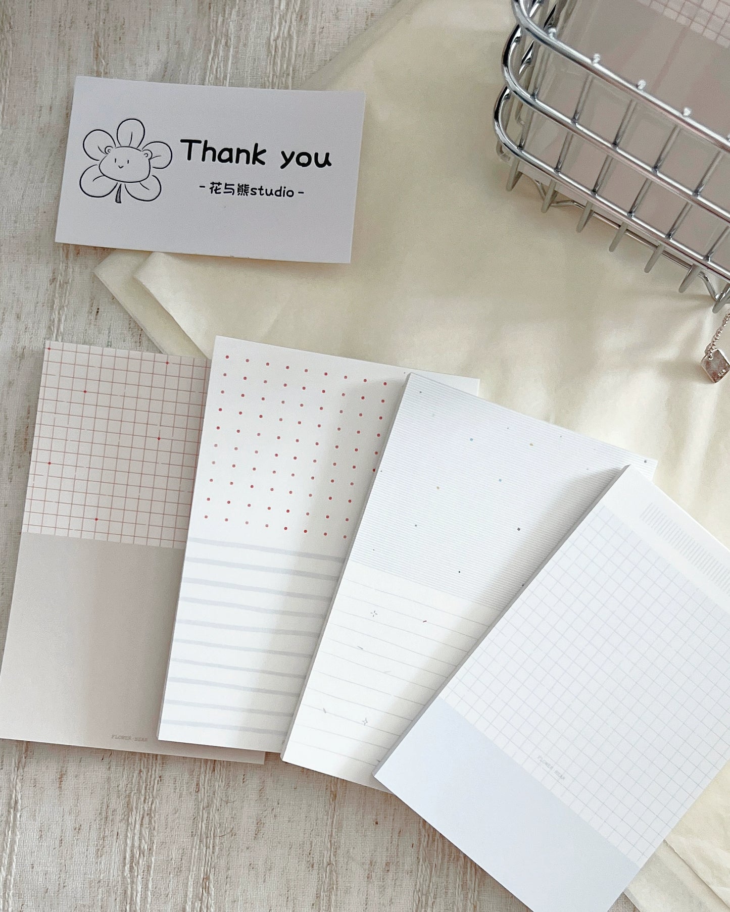 Flower and Bear Studio【A7 Splicing Memo Book】Original Design Simple Ins Style Practical High Beauty Washi Tape Inner Page