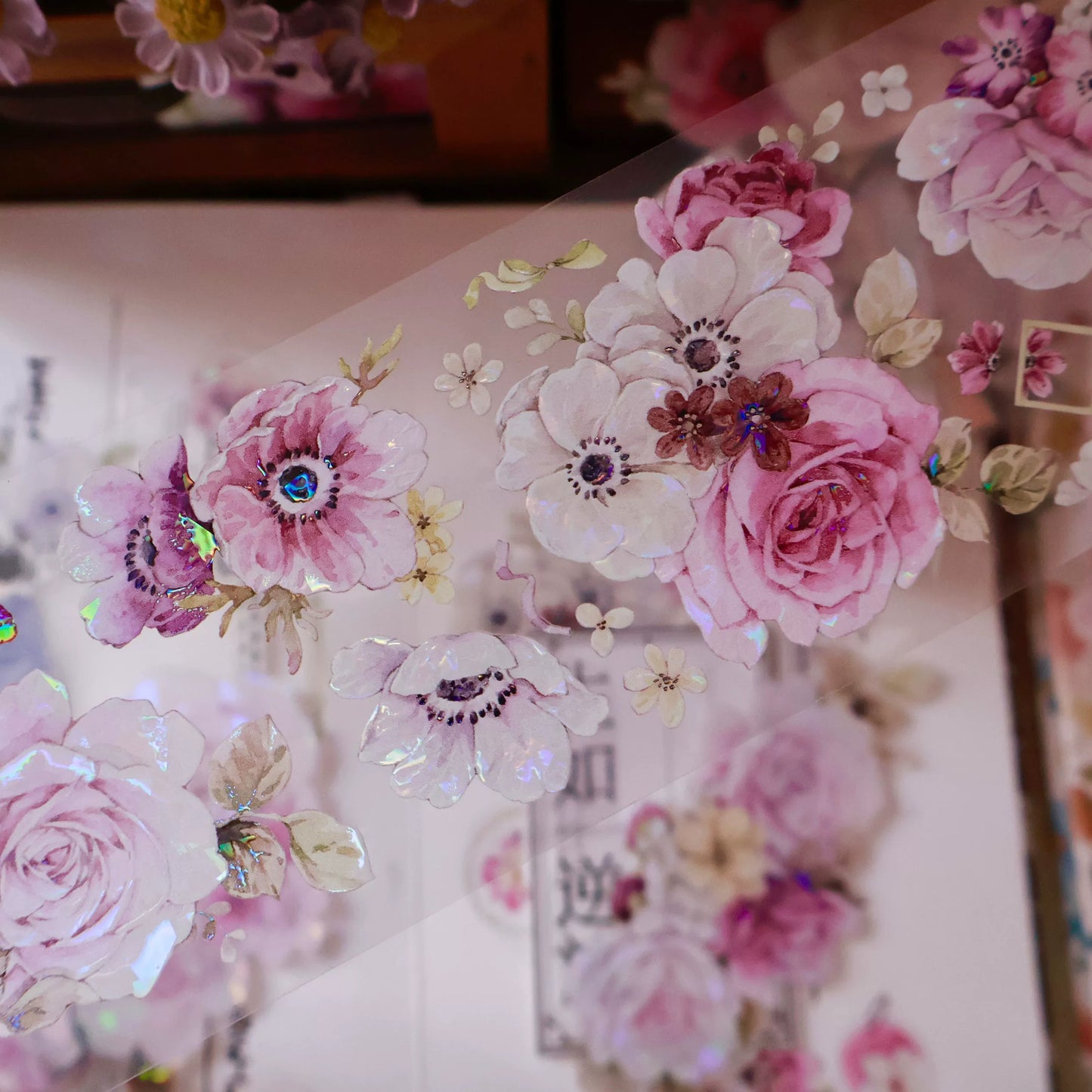 YiEr Vol14【Purple Mist Yarn】Rose Floral Washi Tape and PET Stickers