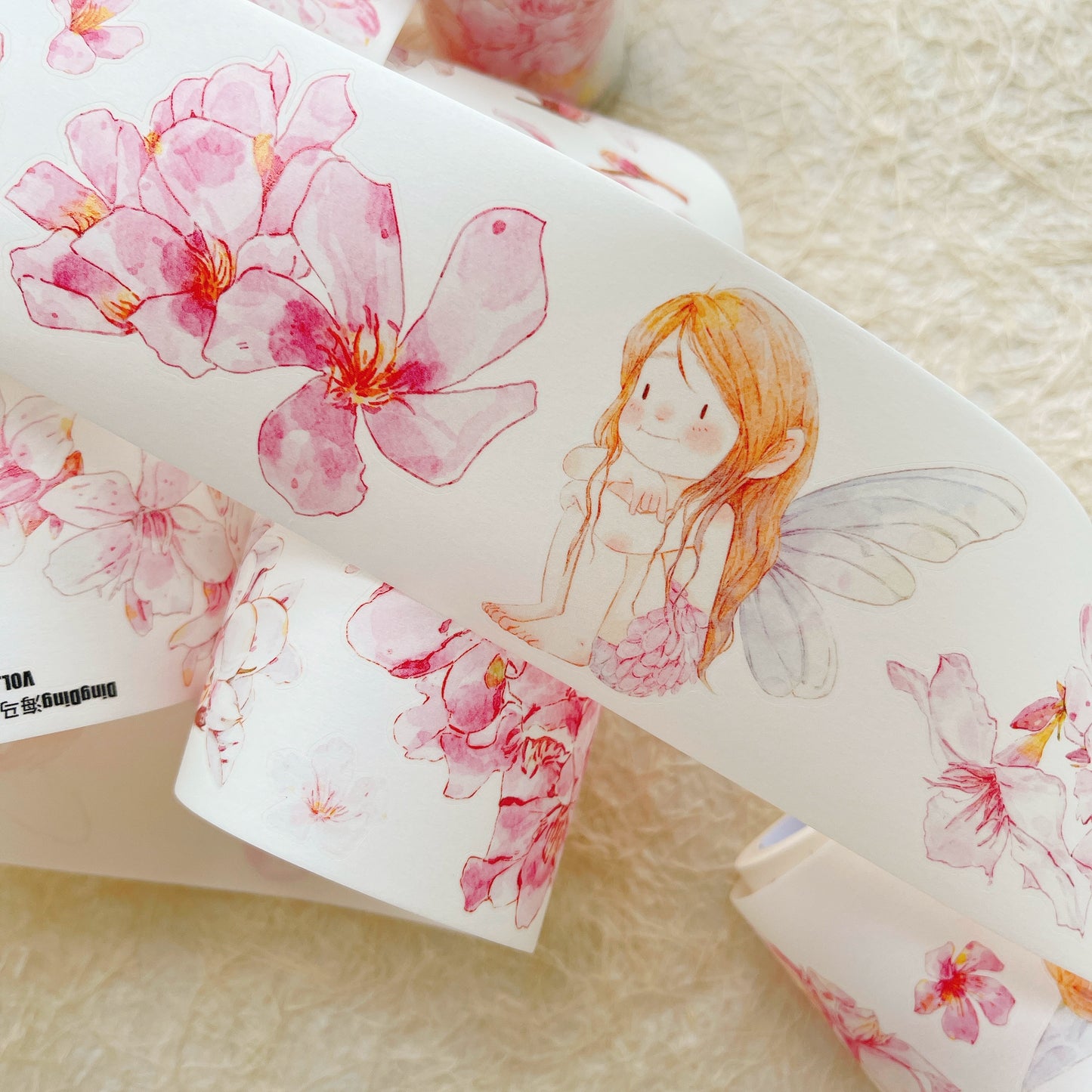 Seahorse Forest Vol8-A44 FeiFei’s Floral Wonderland,Pre-Cut Kawaii Thin Washi Paper PET Tape Stickers,Original Design,for Journaling,Scrapbooking,Planner,Scrapbook Supplies,Bullet Journal