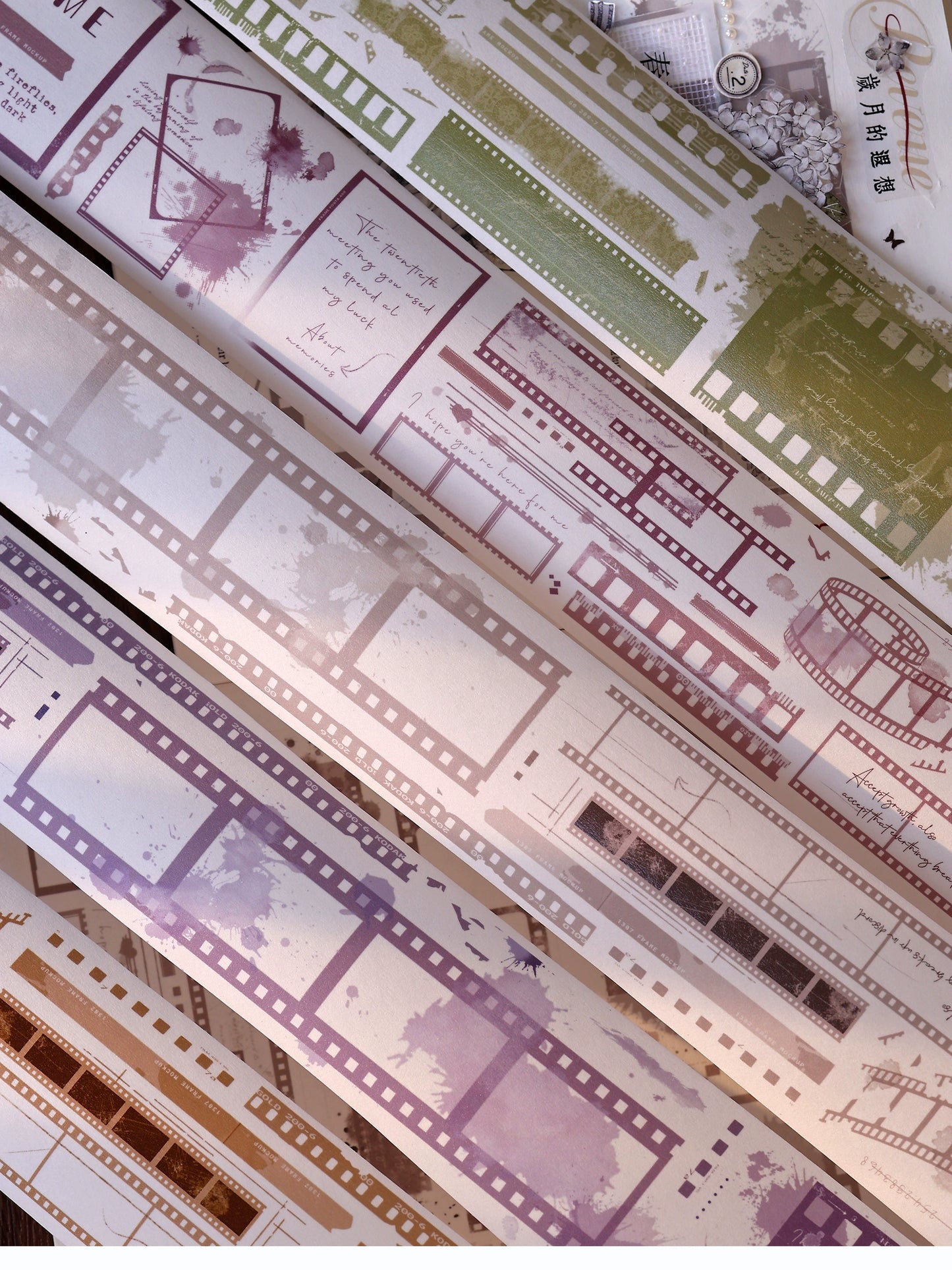 XiaoBaiJia【Film Collection】Light Retro Colorful Film Backgroud Washi PET Tape