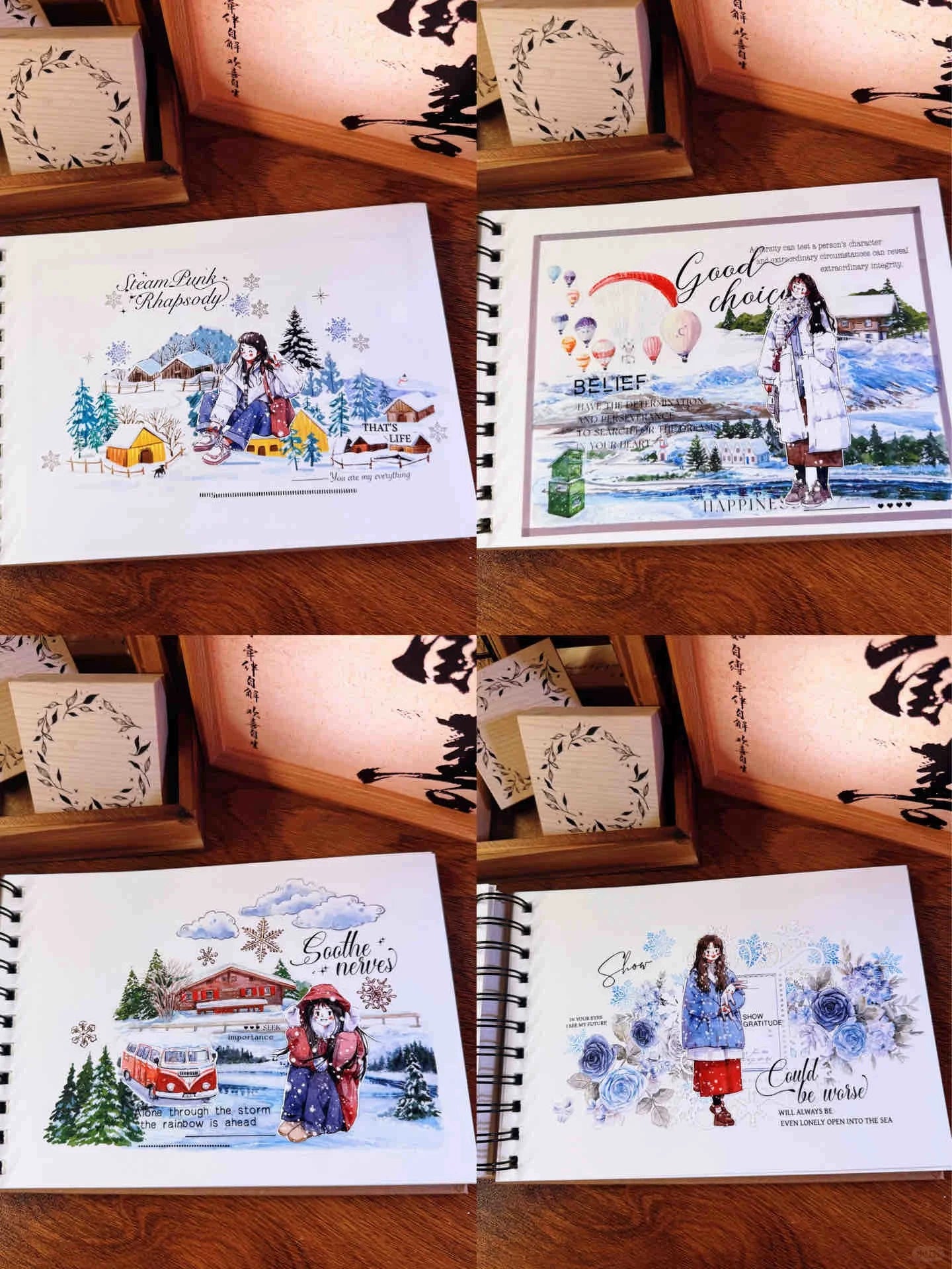 Kaixiaoxun Vol8 【It's Snowing】 Pre-Cut Washi/Matte PET Tape for Scrapbook Supplies,Junk Journal Supplies