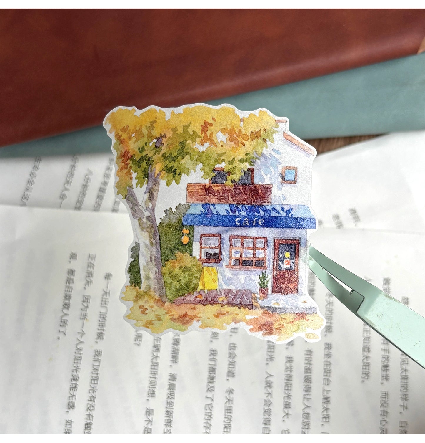 ZiYuanSu【Gradually Strengthening the Autumn Atmosphere】Background Scene Pre-cut Washi/PET Tape,for Scrapbook Supplies,Scrapbook Tape Stickers,Junk Journal Supplies