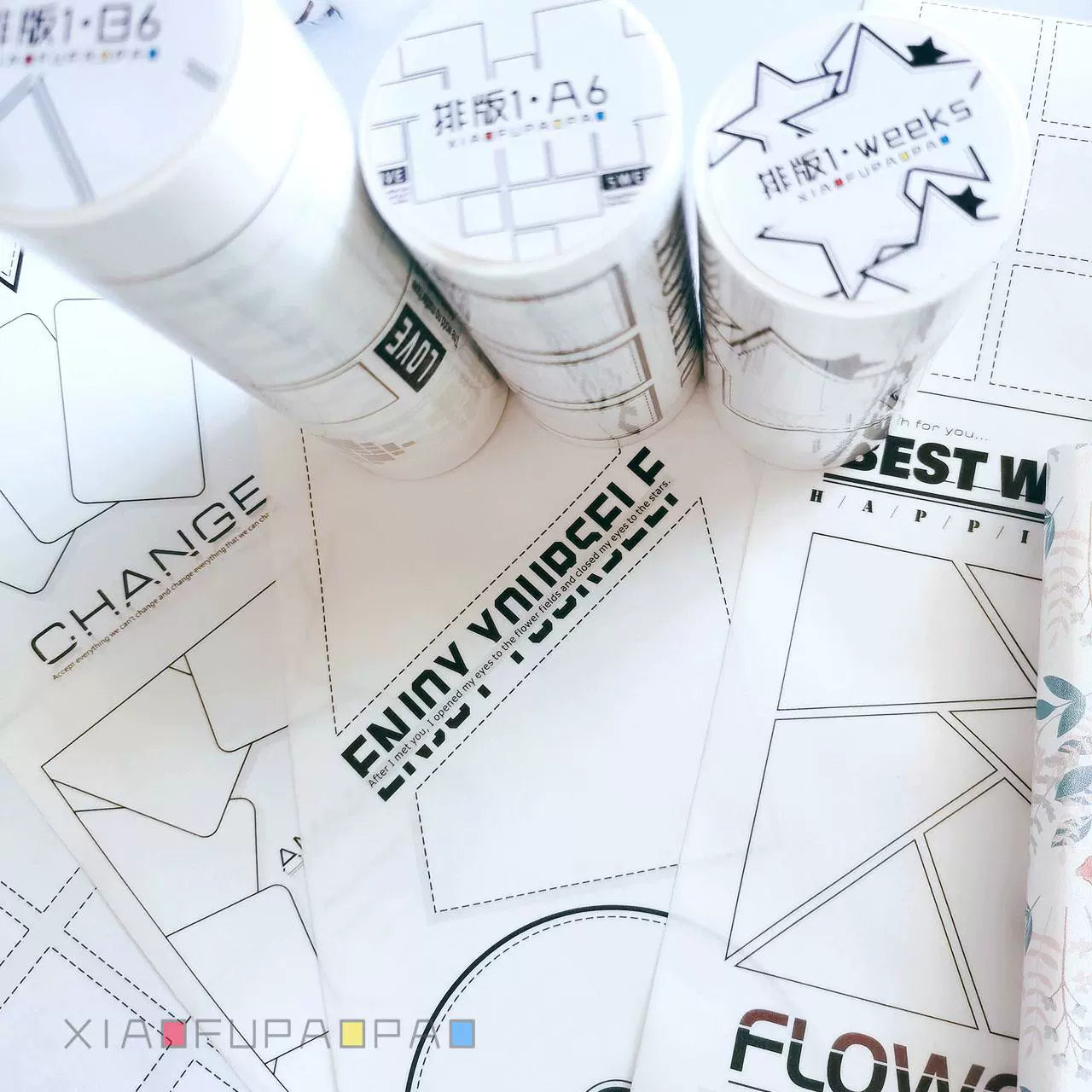 Small Floating Bubble Typesetting1 Washi Tape Basic Lazy Border Frame Suitable for A6/B6