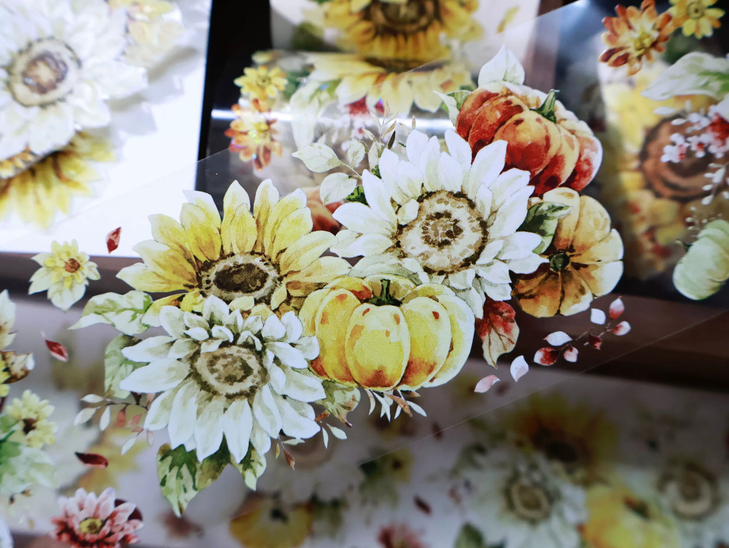 YiEr Vol14【Fields of Gold】Sunflower Floral Washi Tape and PET Stickers