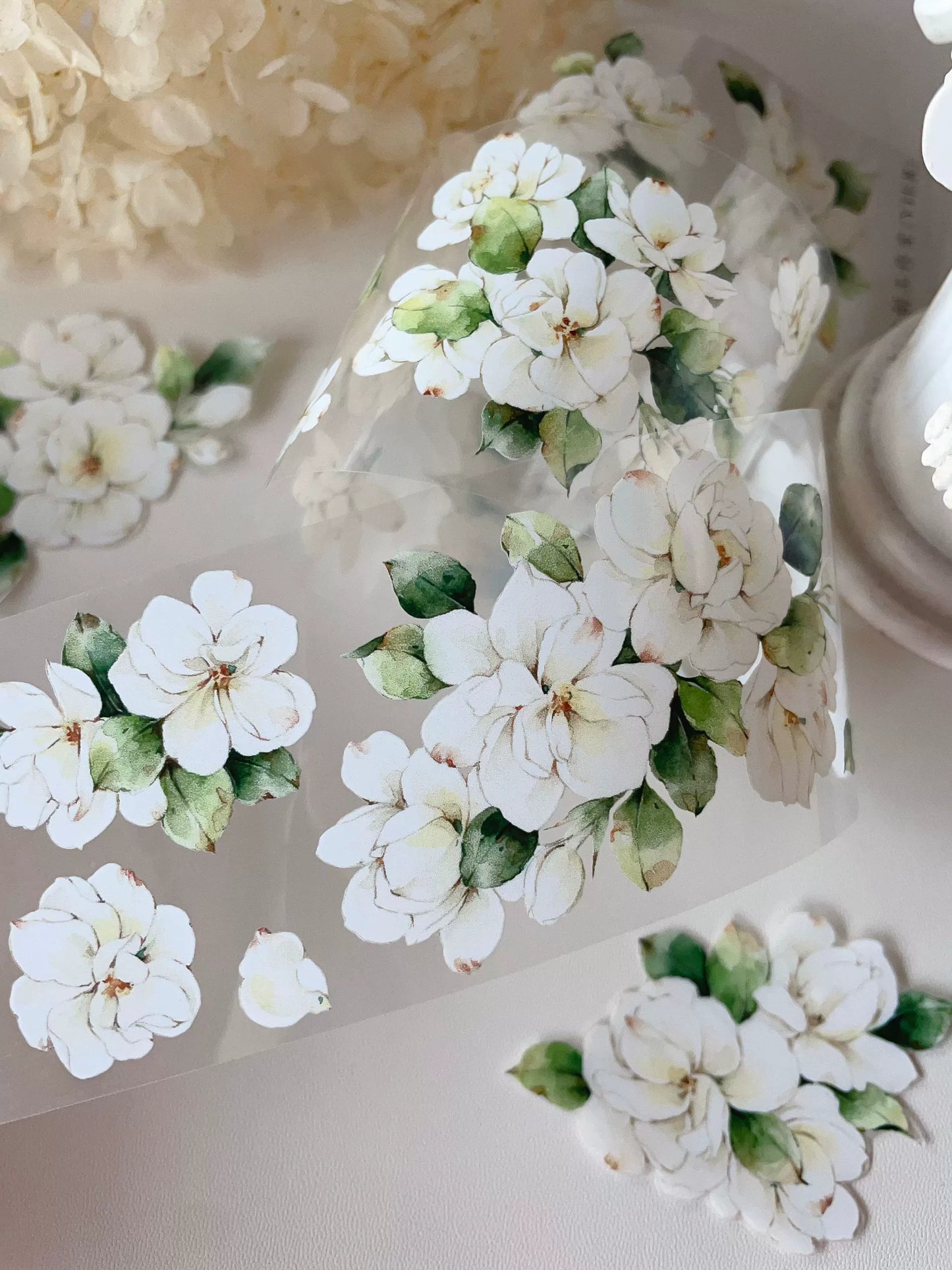 YiEr Vol11【Jasmine Flower】Floral Washi Tape and PET Stickers