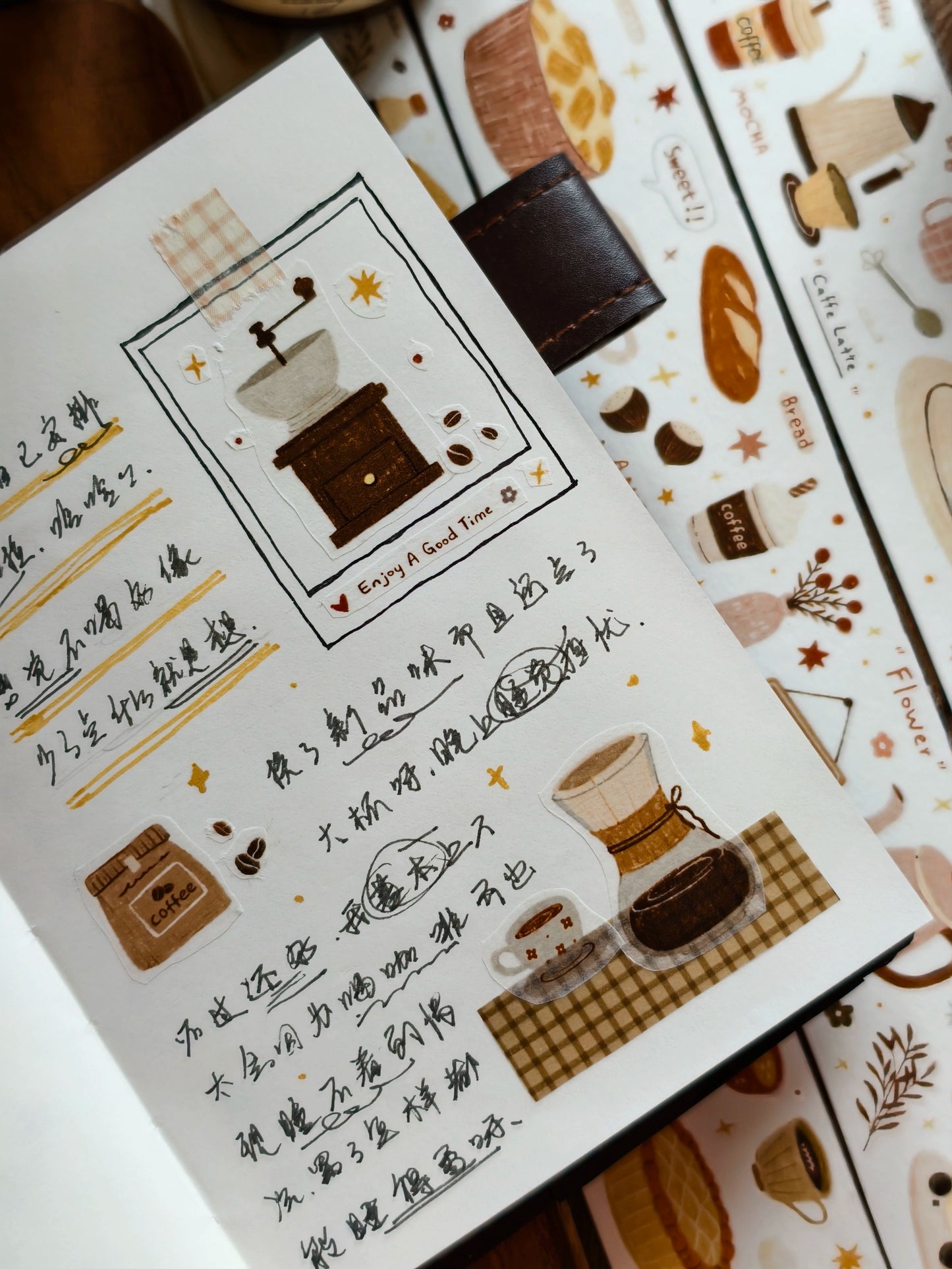 YiEr Minimalist Style Vol3【Coffee Daily】Light Retro Orginal Design Washi Pet Tape Landscape Stickers