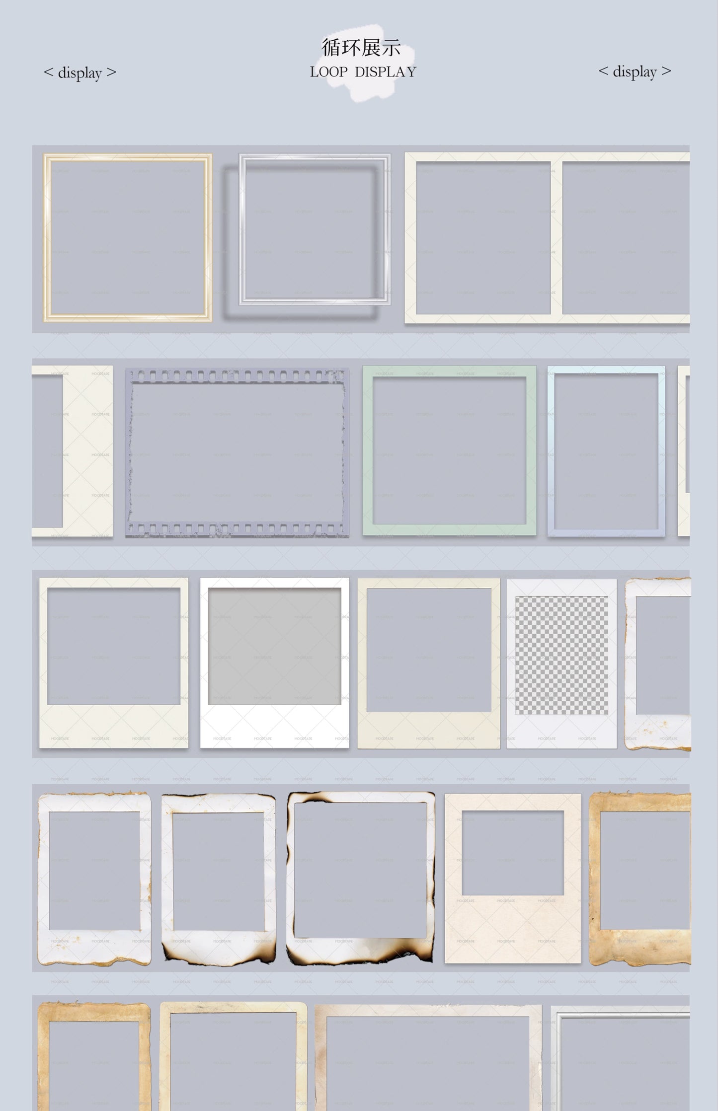 Moodtape【Traveler's Diary&White Gallery】Landscape Frame Original Design Washi/Pet Tape Stickers,for Scrapbook Supplies,Scrapbook Tape Stickers,Junk Journal Supplies