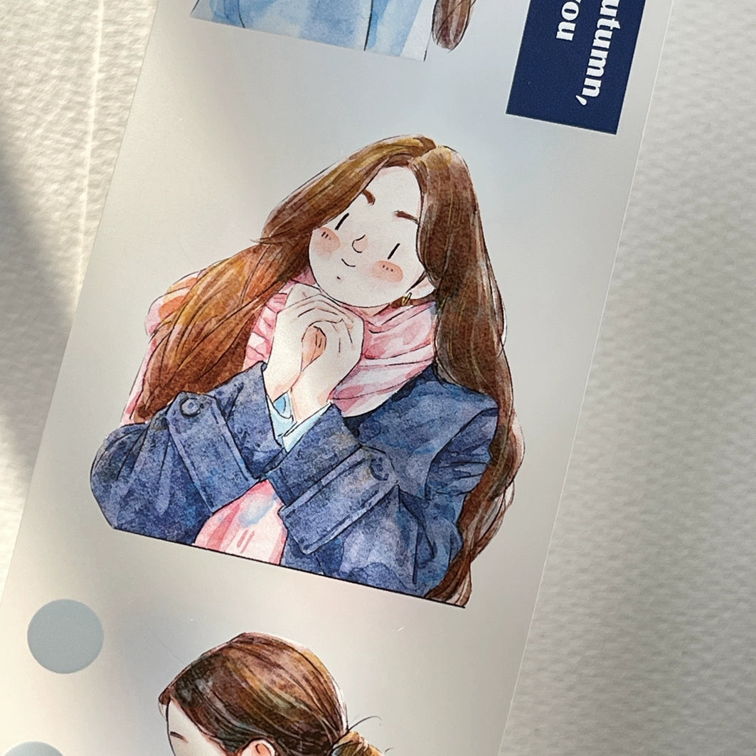 Seahorse Forest Vol2【A11#Warm Winter】Original Character Design Journal Washi/Matte PET Tape Versatile Collage Material