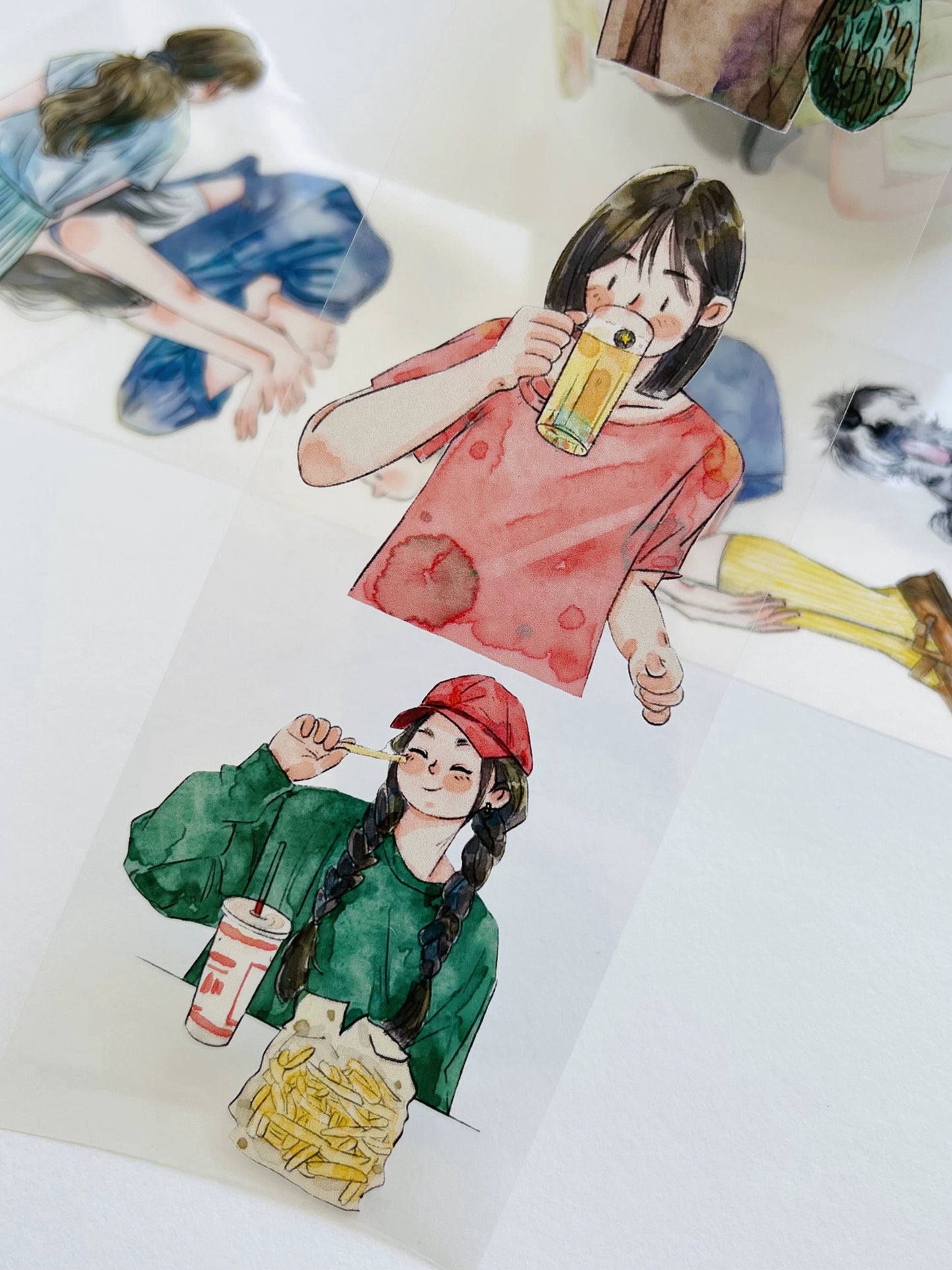 DingDing Vol3【6#Little Beauty】Original Vintage Casualness Girl Washi PET Tape