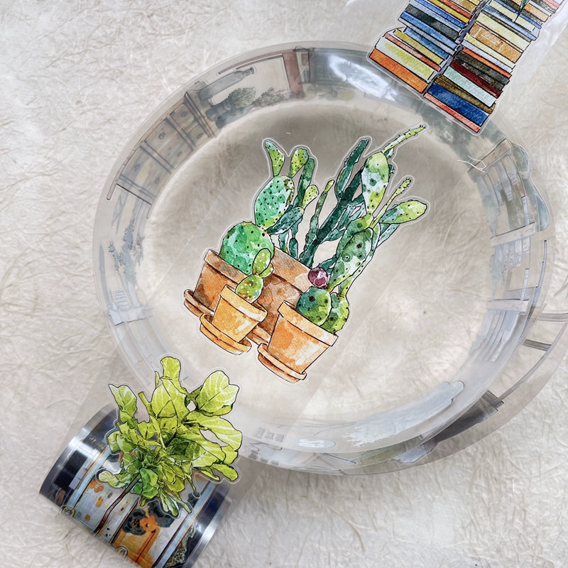 DingDing Vol8【29#Reside】Home Furnishing,Original Design Vintage Scenery Washi/PET Tape Stickers, for Scrapbook Supplies,Scrapbook Tape Stickers,Junk Journal Supplies, Journaling Stickers,Bullet Journals