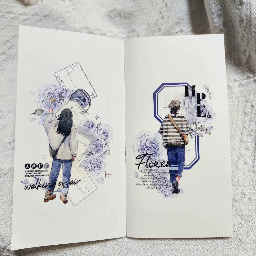 Kaixiaoxun Vol8 【Your Silhouette】 Pre-Cut Washi/Matte PET Tape for Scrapbook Supplies,Junk Journal Supplies