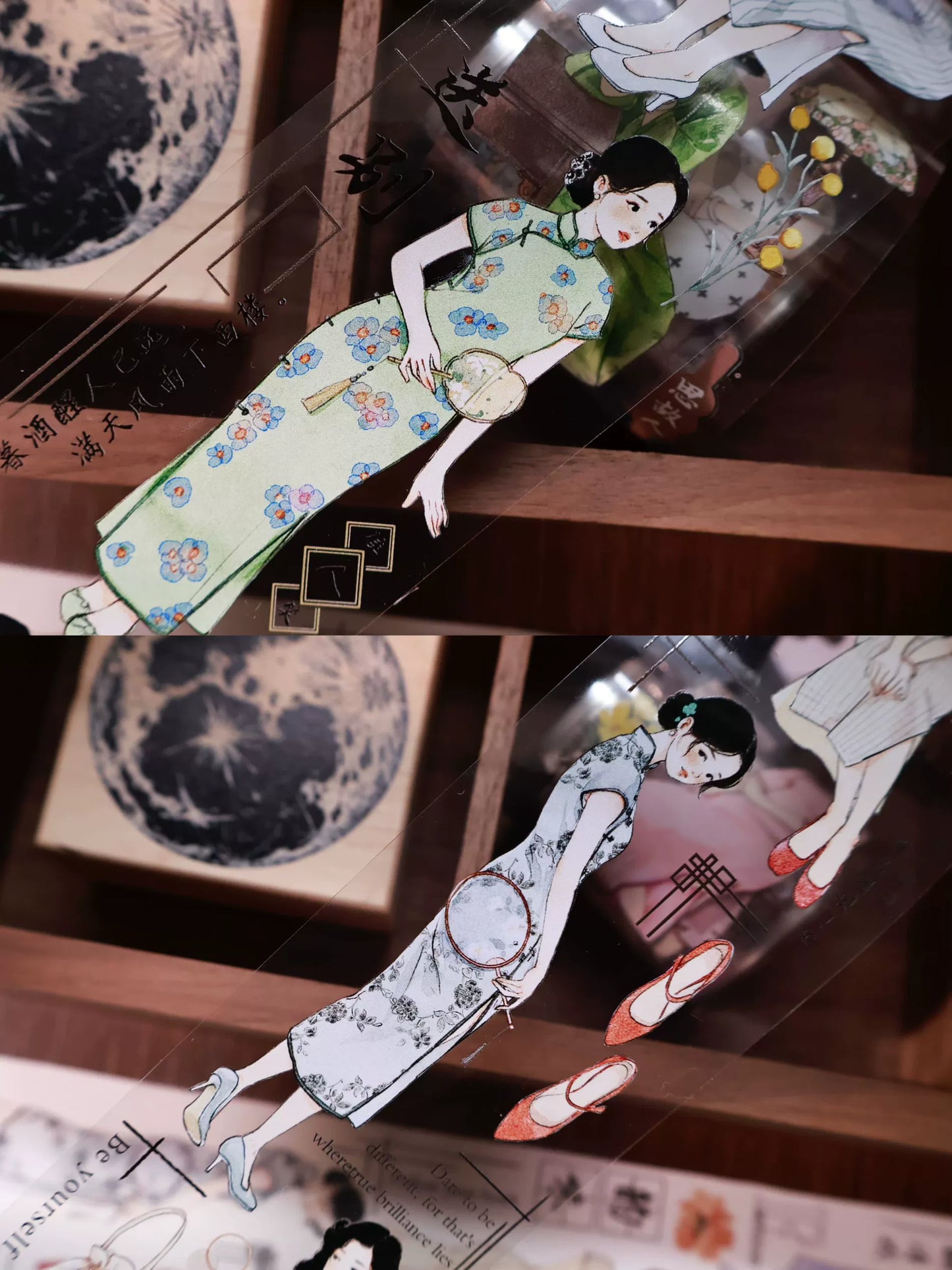 YiEr Vol14【Fenghua Record】Ancient Style Cheongsam Girl Character Washi PET Tape