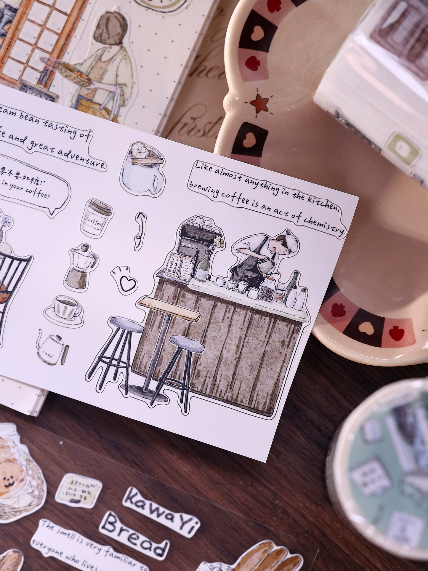 XiaoBaiJia Minimalist Style【Small Shops Street】Market Street,Orginal Design Washi Pet Tape Landscape Stickers
