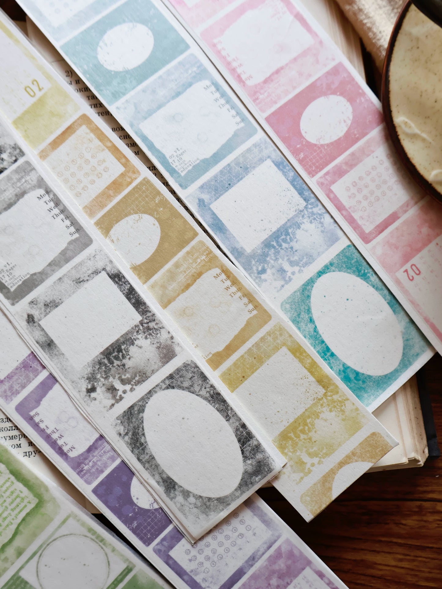 YiEr Vol13【Border Set】Orginal Design Washi/Pet Frame Tape Light Retro Backgroud Stickers