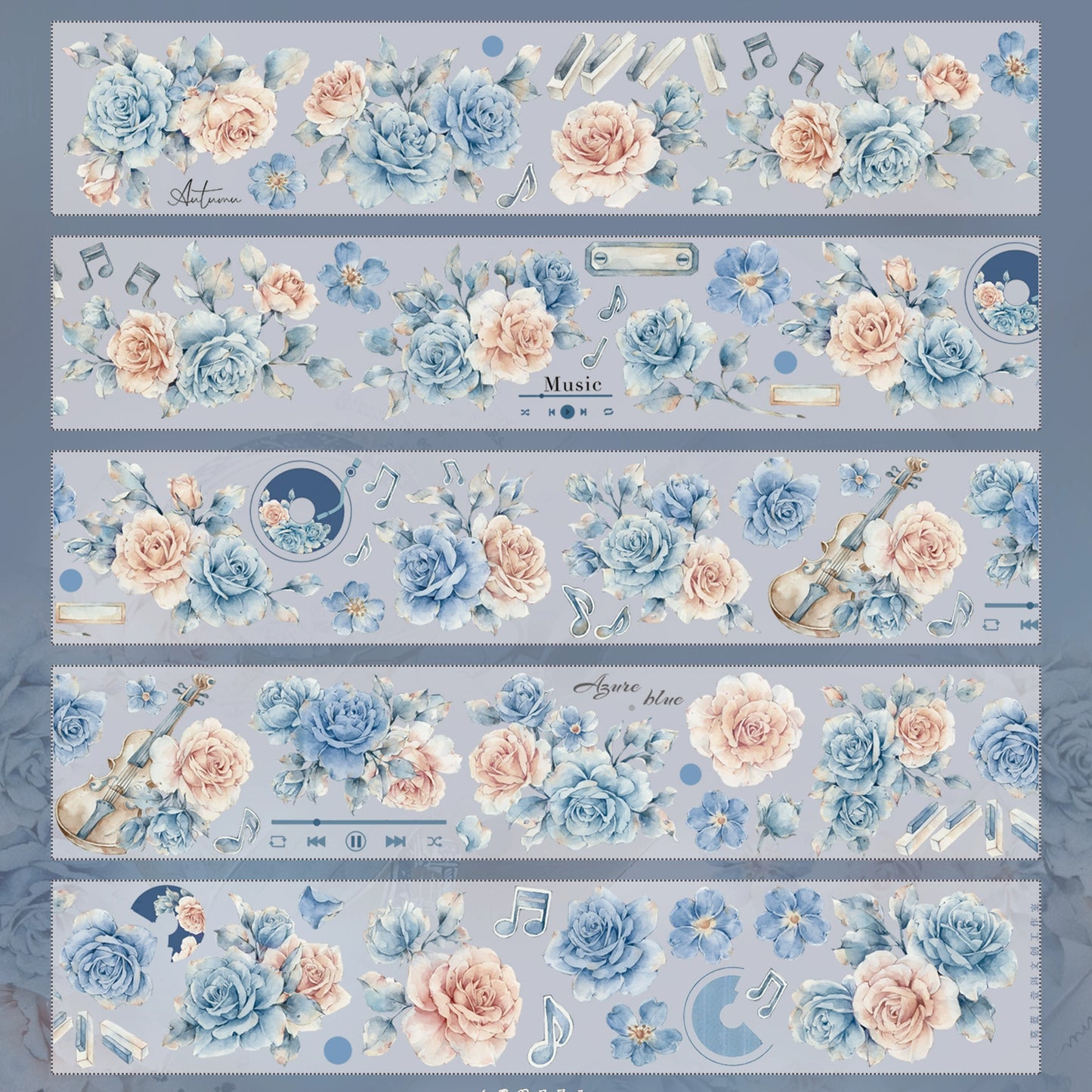 YiEr Vol12【Mo Lan】Washi/PET Tape,for Scrapbook Supplies,Scrapbook Tape Stickers,Junk Journal Supplies