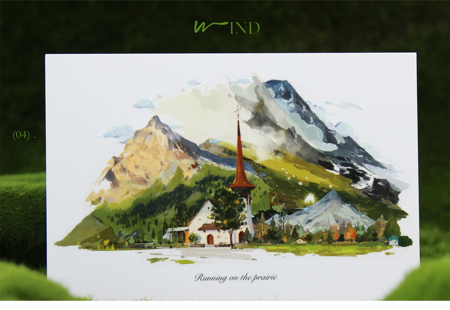 Moodtape【Wind in the Mountains and Wilderness】Forest Landscap Original Design Washi/Pet Tape Stickers,for Scrapbook Supplies,Scrapbook Tape Stickers,Junk Journal Supplies
