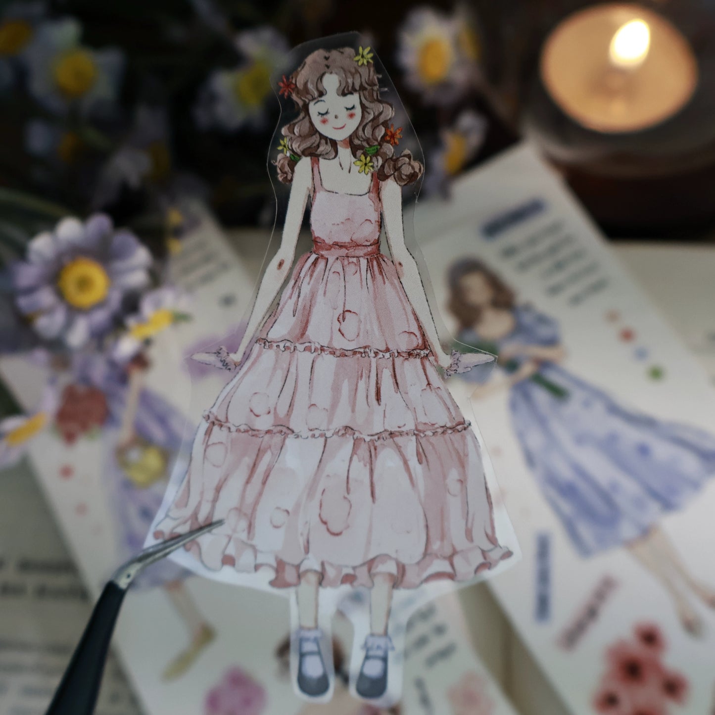 YiEr Vol13【Girls of Summer】Orginal Design Character Washi/Pet Tape Light Retro Stickers