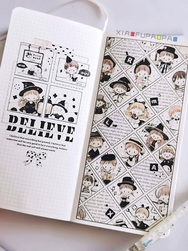 Small Floating Bubble Typesetting2 Washi Tape Basic Lazy Border Frame Suitable for A5/A6