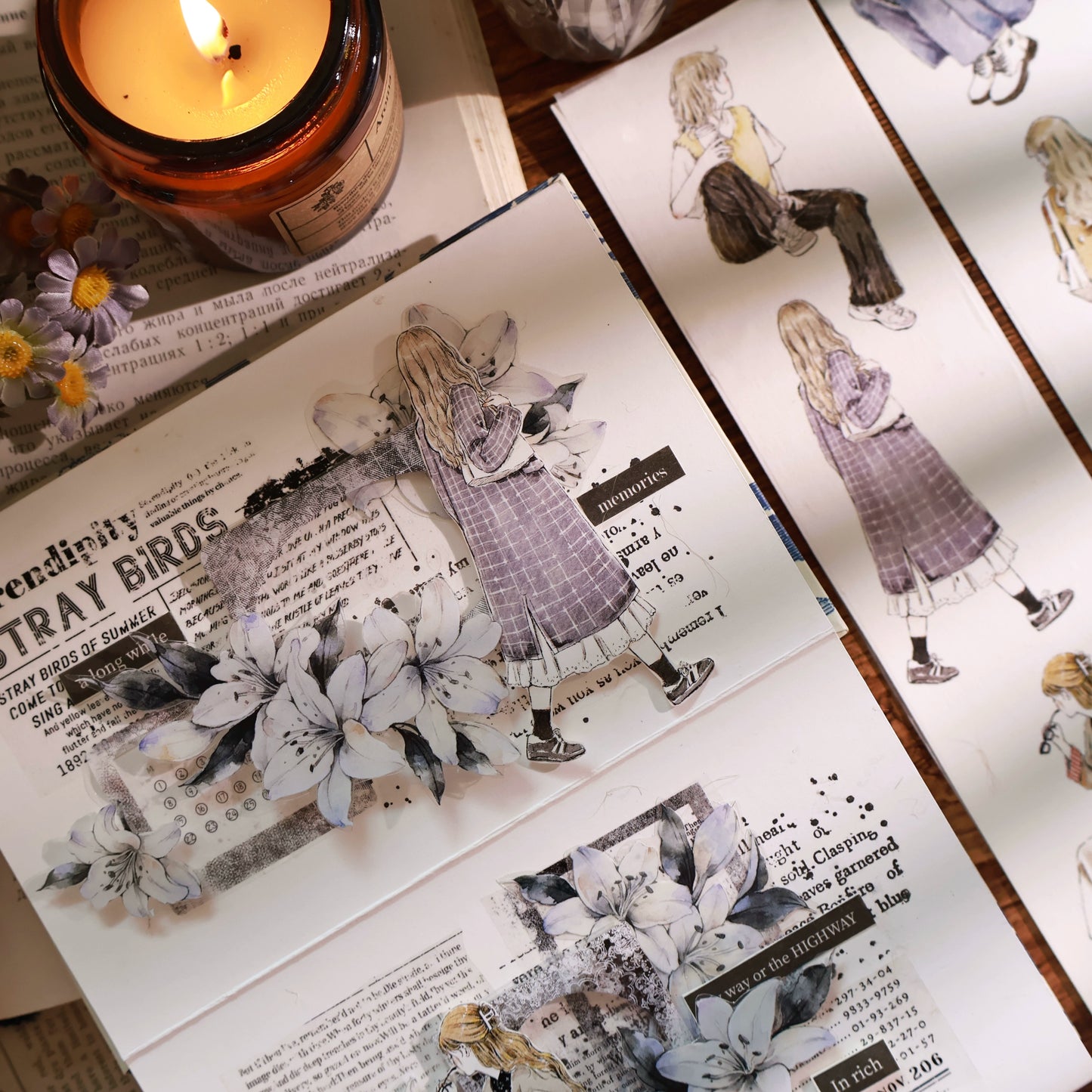 YiEr Vol13【Warm and Comfortable】Orginal Design Character Washi/Pet Tape Light Retro Stickers