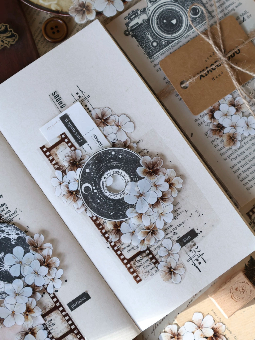 YiEr Vol13【Dusk】Orginal Design Vintage Small Flowers Washi/Pet Floral Tape Light Retro Landscaping Stickers