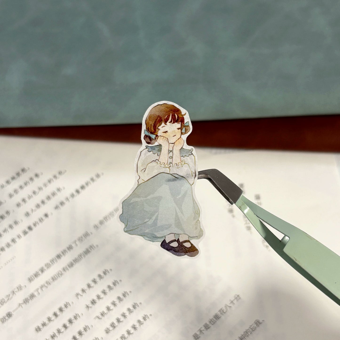 ZiYuanSu Vol12【Dear Girl】Pre-Cut Original Design Character Washi/PET Tape Stickers, for Scrapbook Supplies,Scrapbook Tape Stickers,Junk Journal Supplies, Journaling Stickers,Bullet Journals