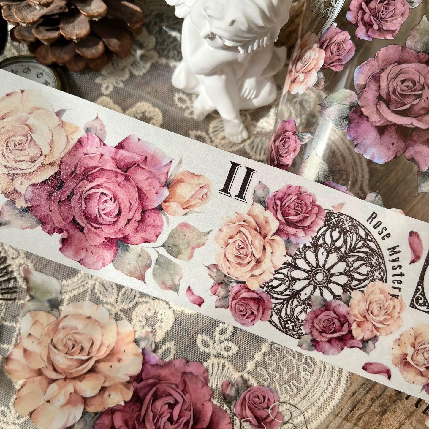 YiEr【Vintage Rose】Orginal Design Washi/Pet Tape Light Retro Floral Stickers