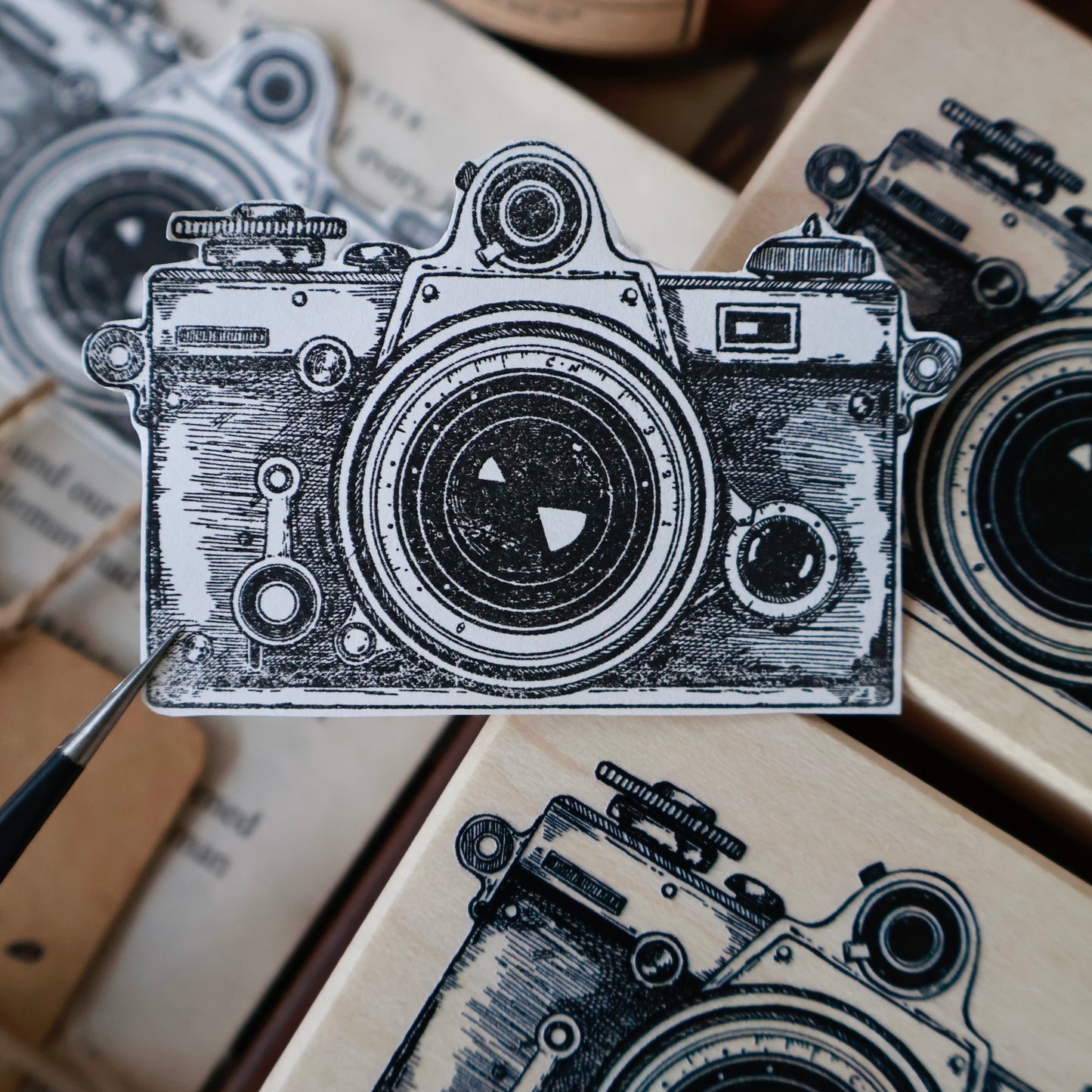 YiEr Stamp【Camera】Upgraded Red Rubber Retro Stamp