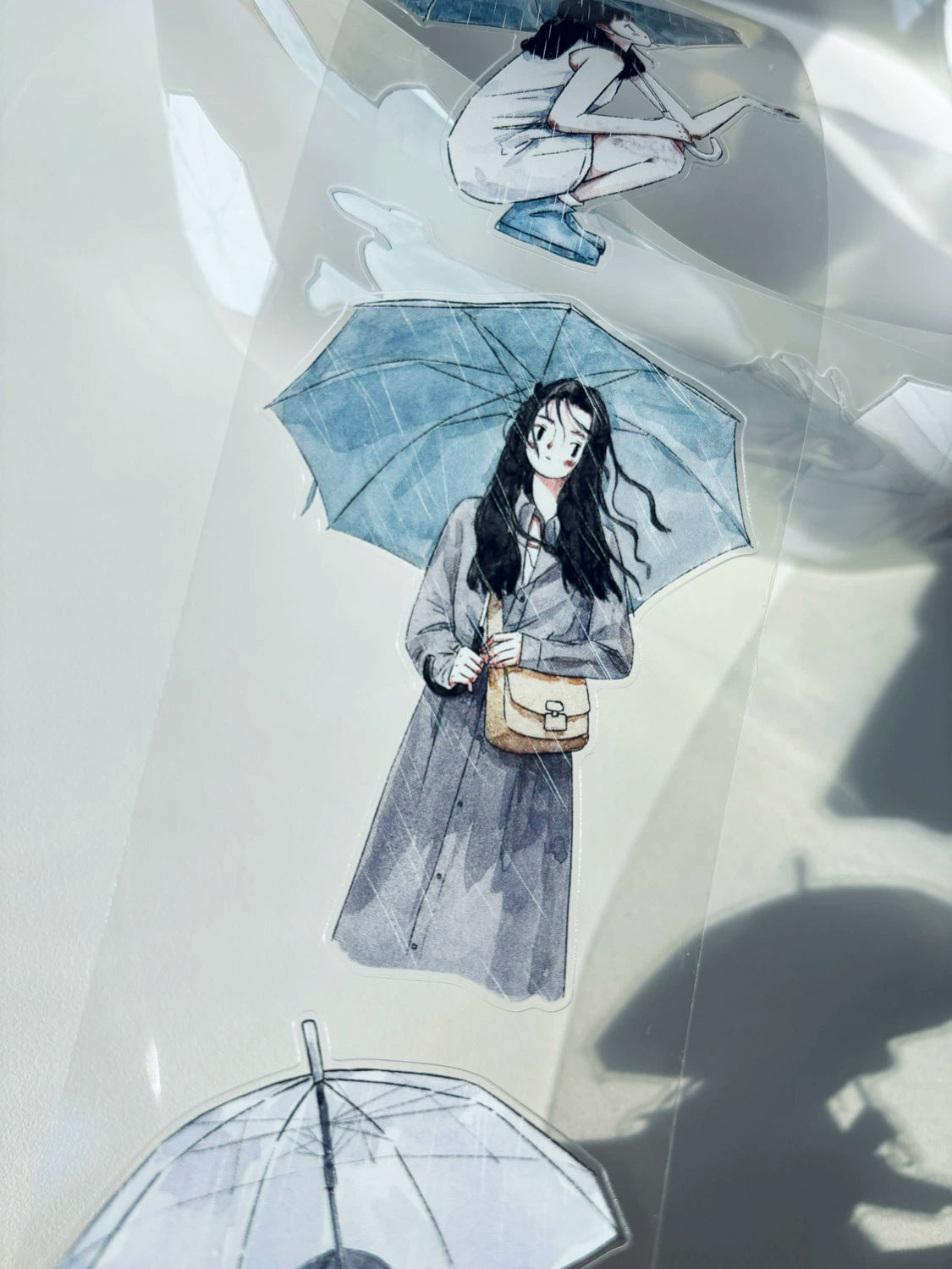 Kaixiaoxun Vol8 【Hold An Umbrella】 Pre-Cut Washi/Matte PET Tape for Scrapbook Supplies,Junk Journal Supplies