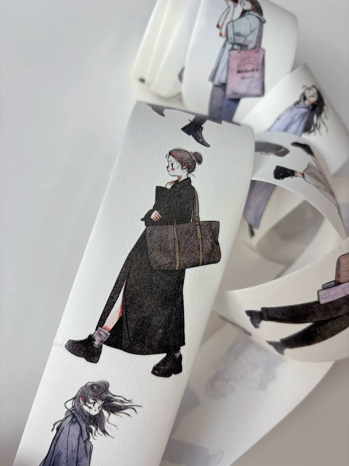 Kaixiaoxun Vol8 【Walked By】 Pre-Cut Washi/Matte PET Tape for Scrapbook Supplies,Junk Journal Supplies