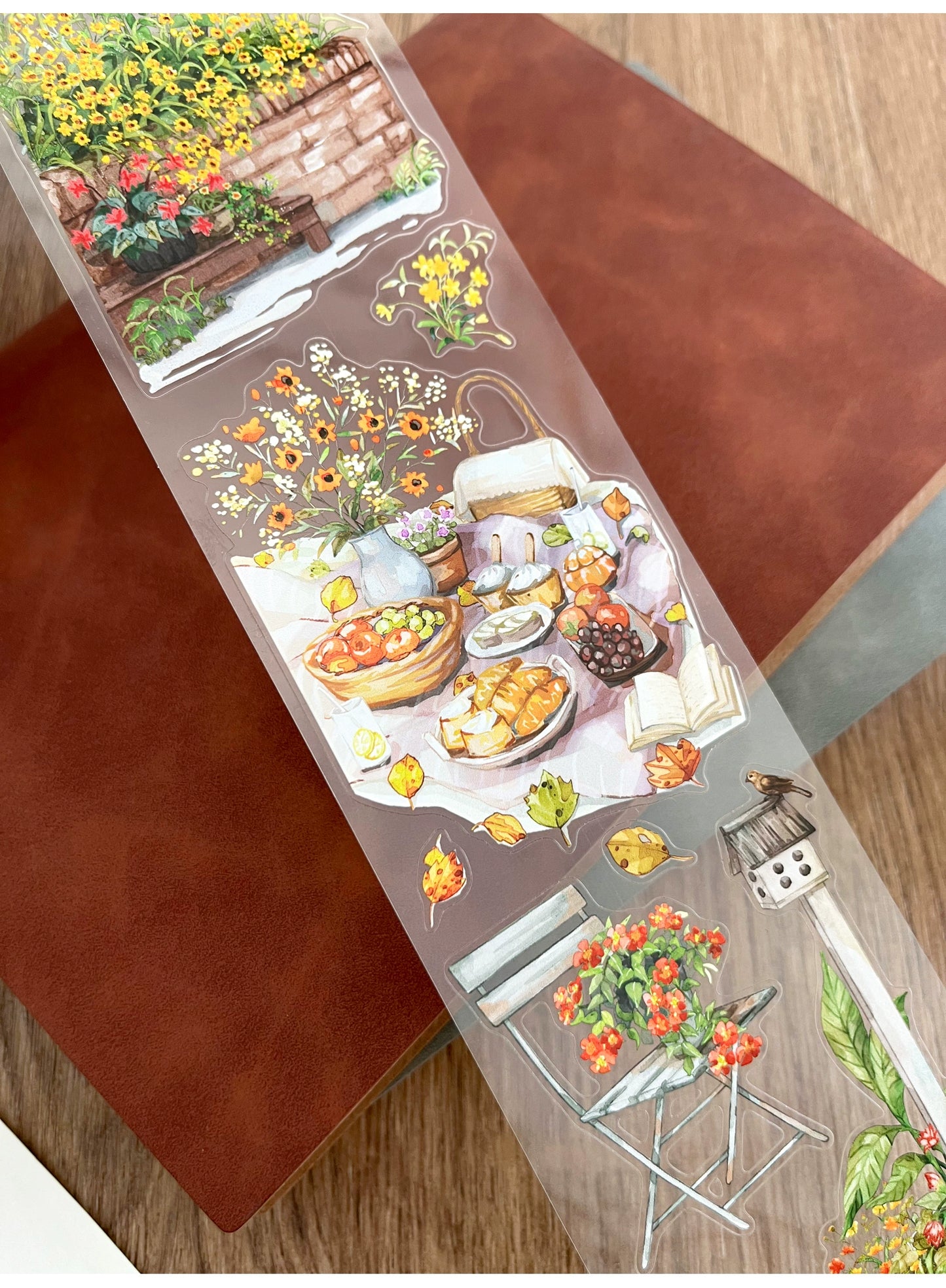 ZiYuanSu【Walk Towards the Wild】Background Scene/Landscape Pre-cut Washi/PET Tape,for Scrapbook Supplies,Scrapbook Tape Stickers,Junk Journal Supplies